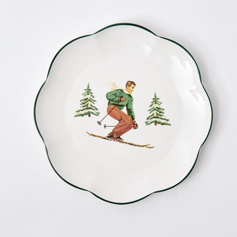 Illuminate your Christmas decor with the whimsical and enchanting beauty of the Heidi & Hans Skier Starter Plates, designed to bring the magic of the holiday season to your festive table.