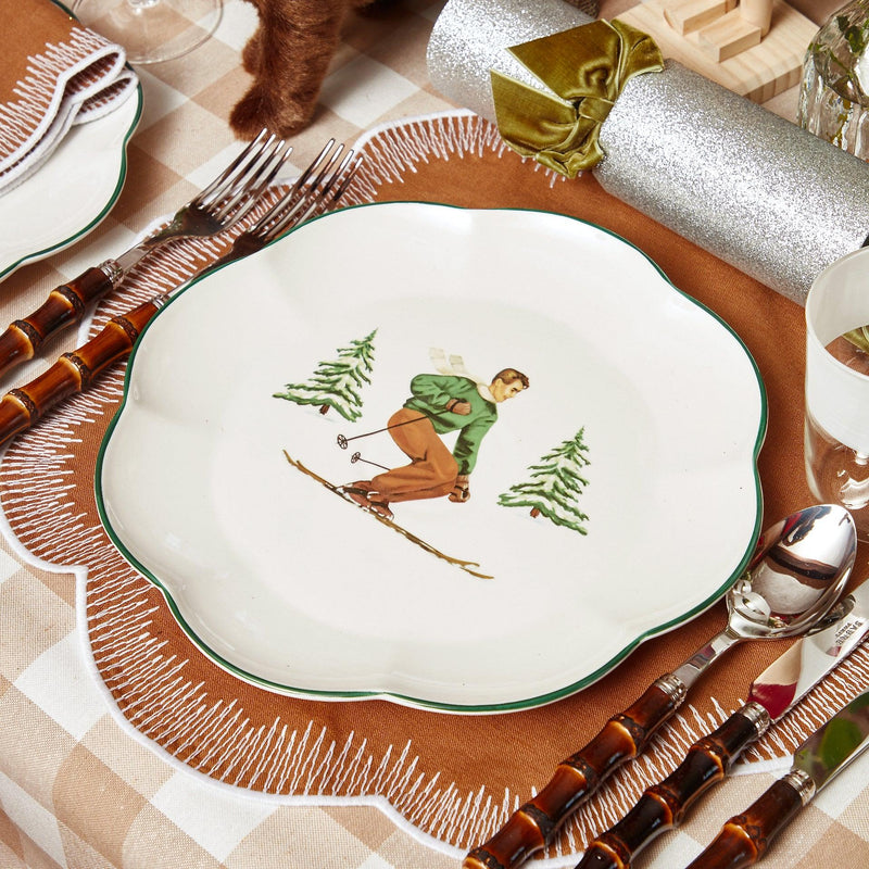 Add a touch of distinctive style to your Christmas decor with the Heidi & Hans Skier Starter Plates, perfect for creating a unique and festive Christmas atmosphere while celebrating the season with an alpine touch.