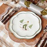 Enhance your holiday gatherings with the playful charm of the Heidi & Hans Skier Starter Plates, designed to bring a touch of tradition and whimsy to your Christmas celebrations, infusing your holiday table with Alpine charm and merriment, reminiscent of snowy slopes.