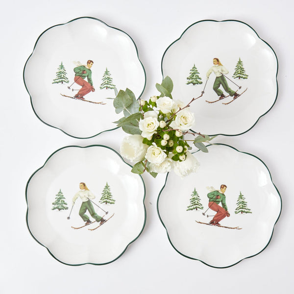 Heidi & Hans Skier Starter Plates (Set of 4) - Mrs. Alice