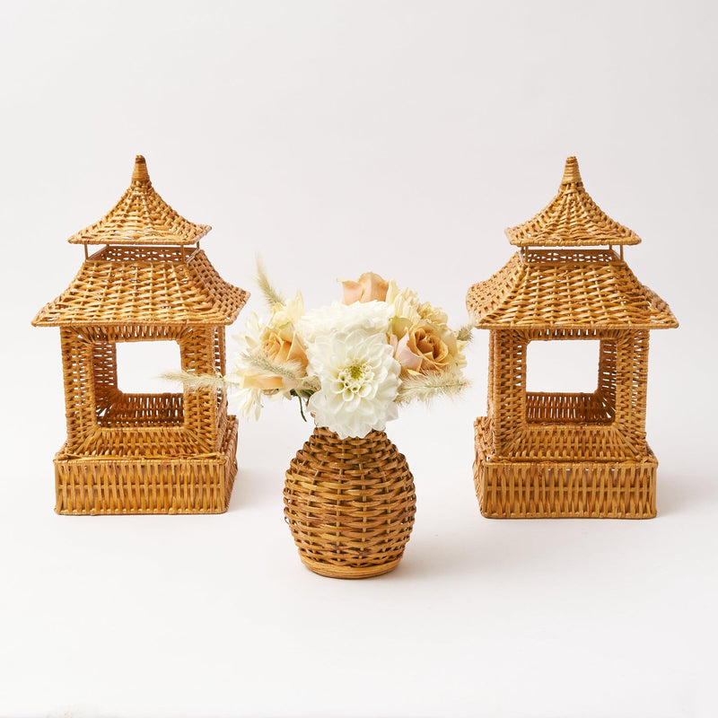Honey Rattan Pagoda Lantern - Mrs. Alice