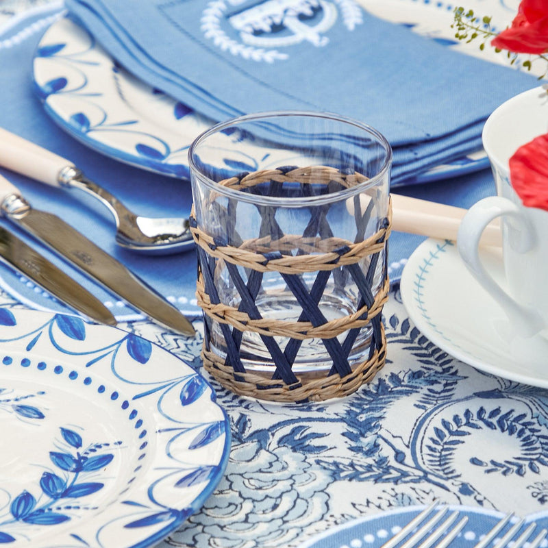 Ink Raffia Water Glasses (Set of 4) - Mrs. Alice