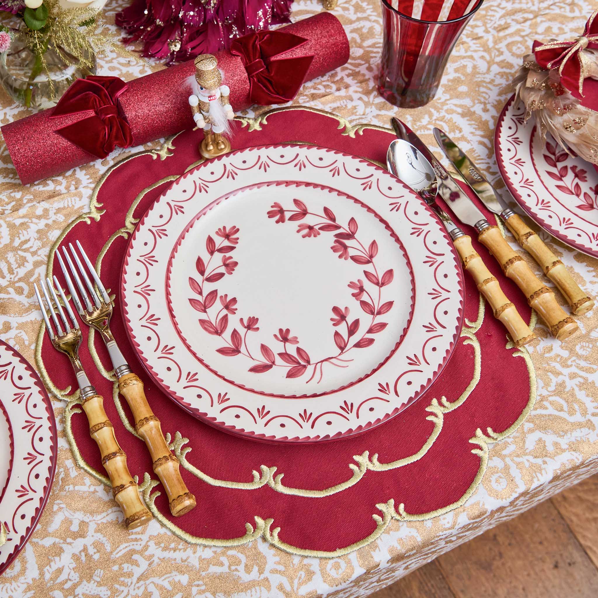 Josephine Burgundy Dinner Plate