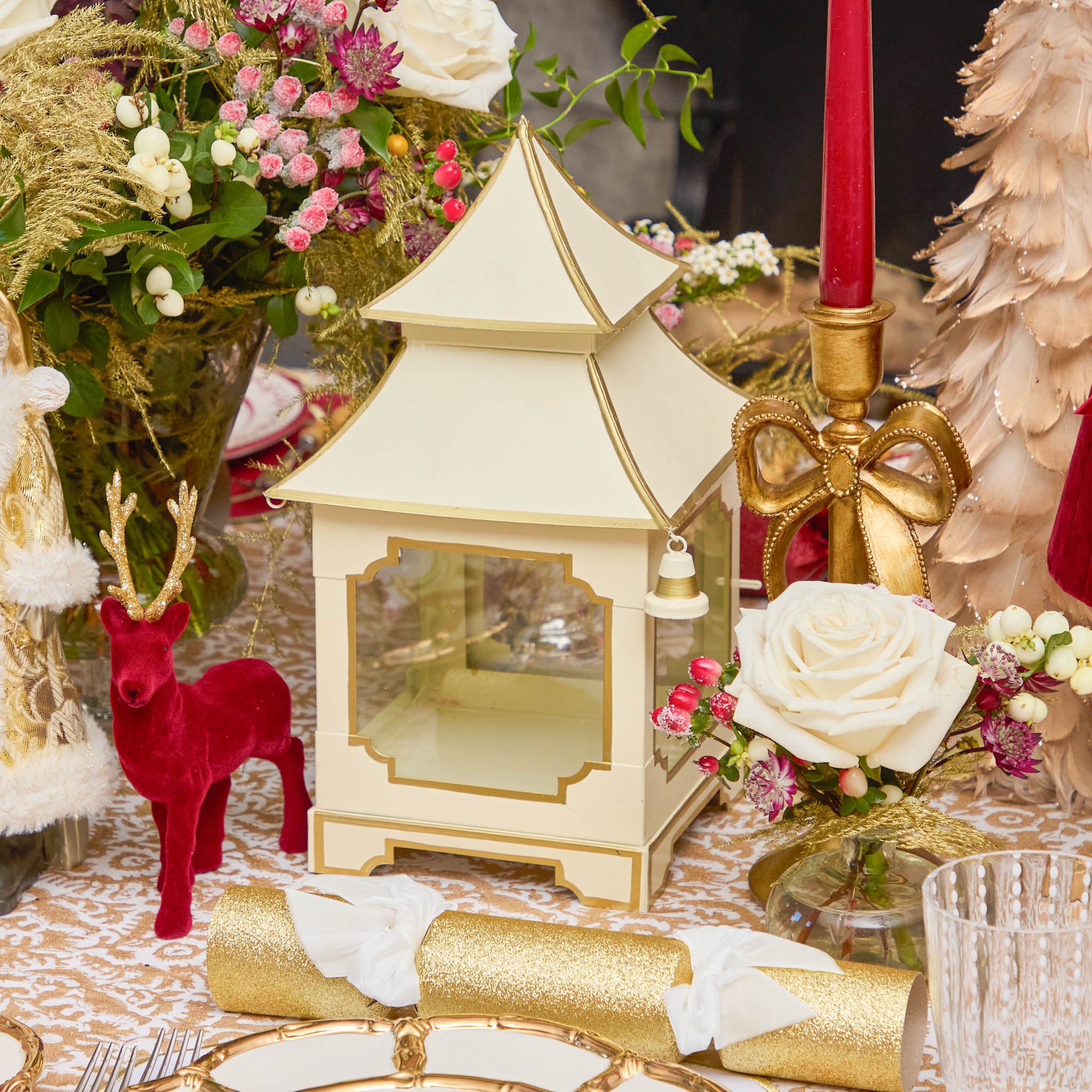 White Gold Mini Pagoda Lantern (Pair)