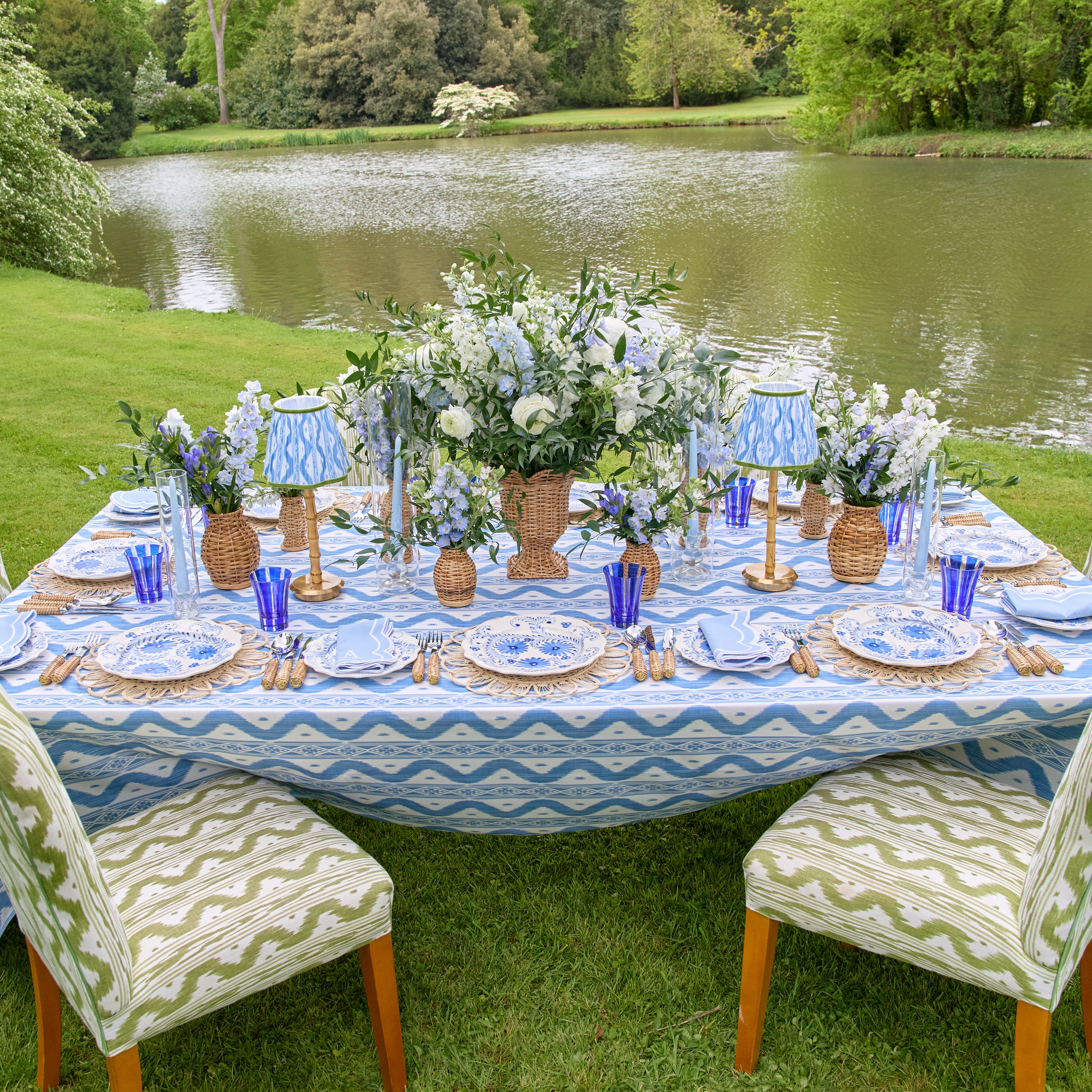 Serena Appliqué Blue Napkins (Set of 4)