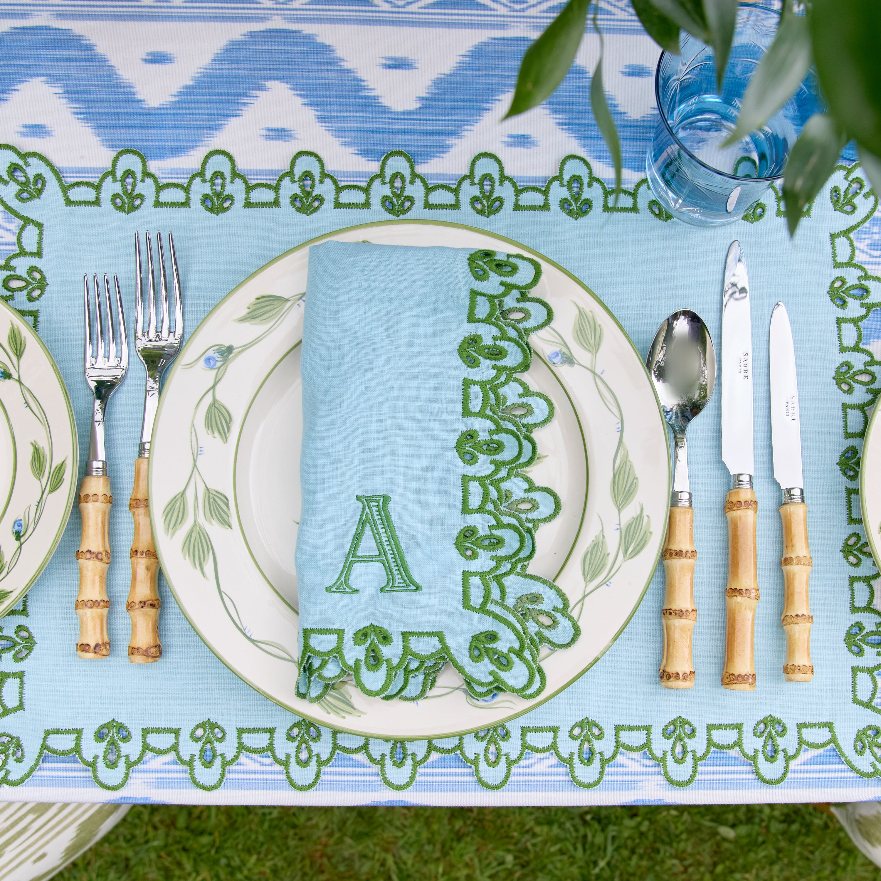 Blue Ikat Tablecloth