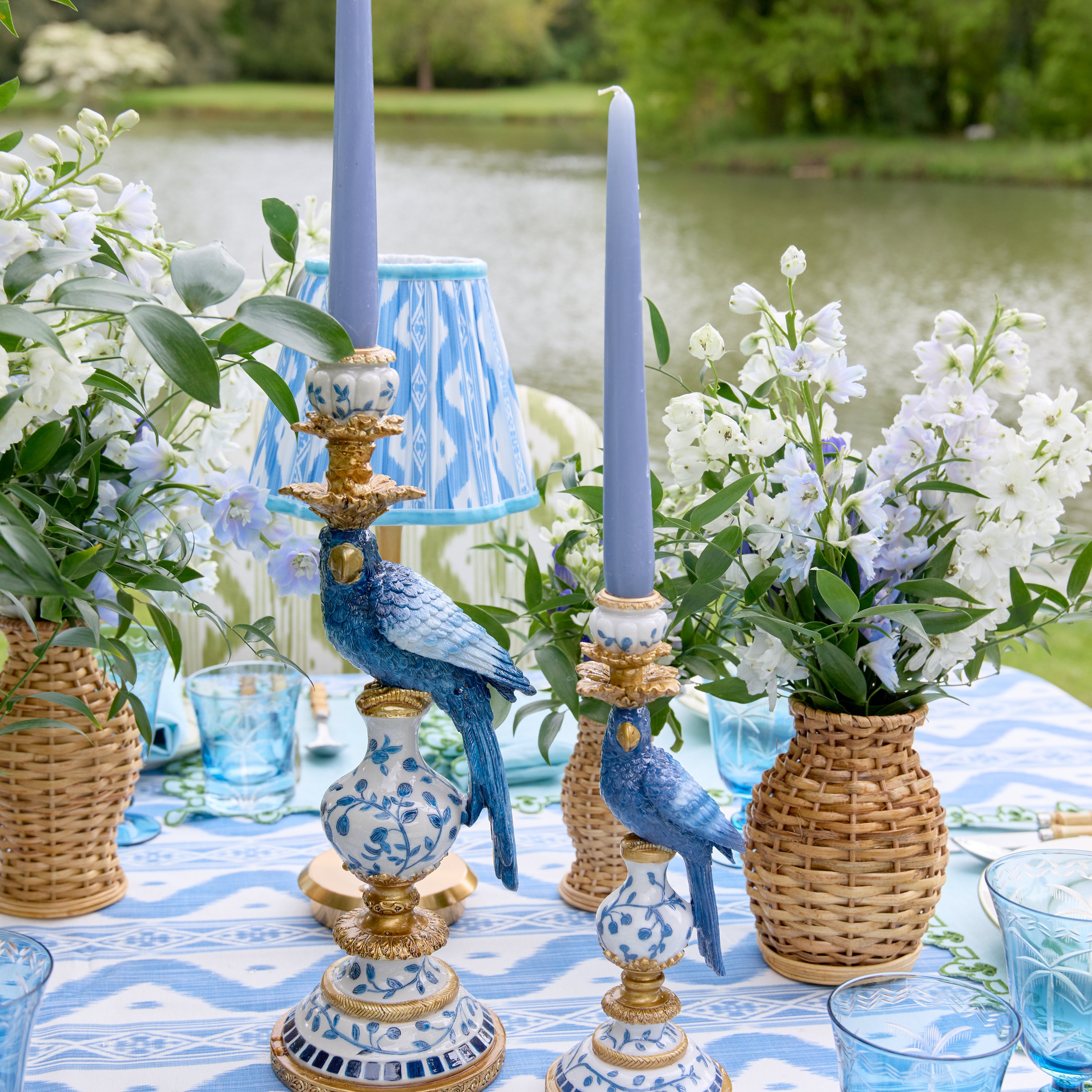 Dusty Blue Candles (Set of 8)