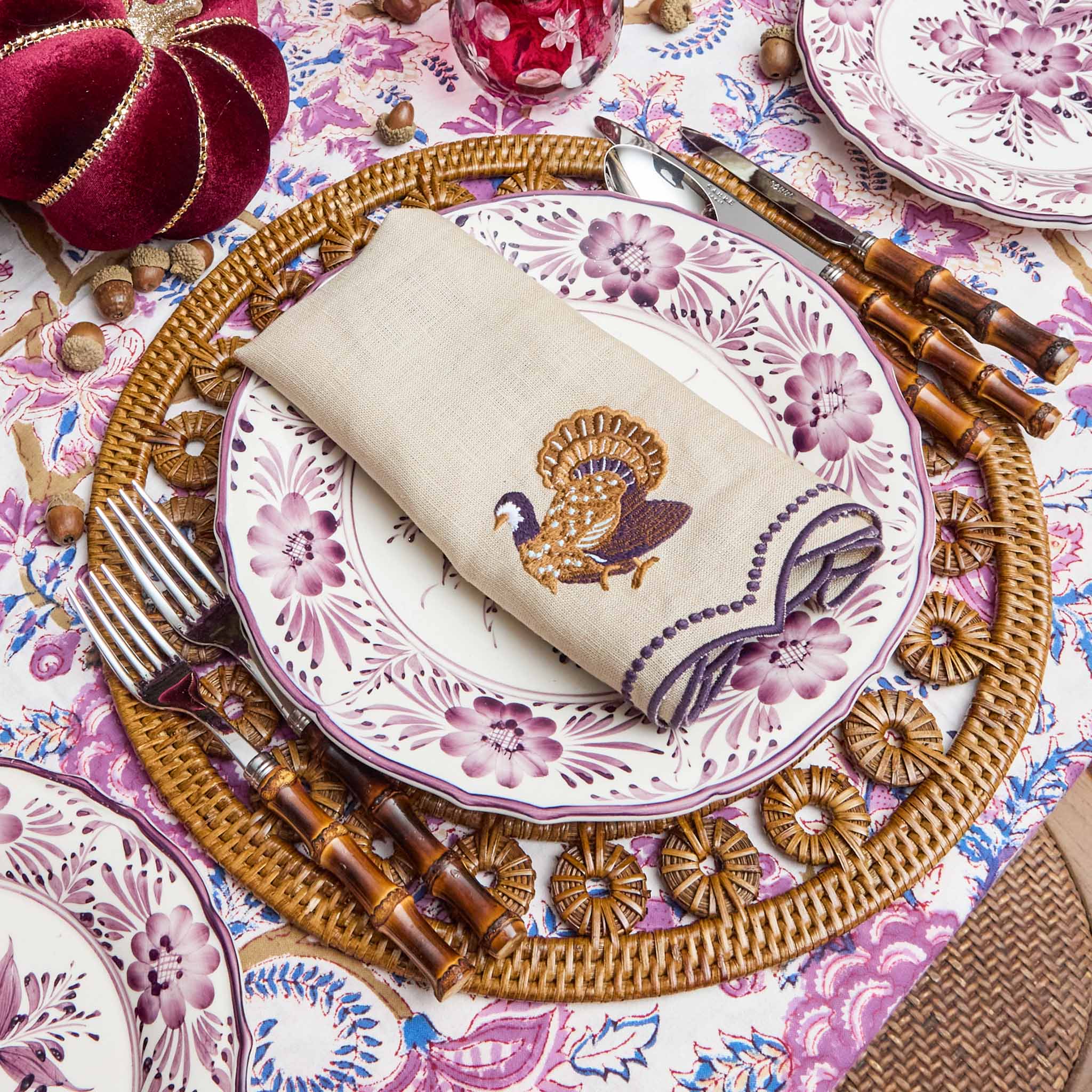 Elodie Round Rattan Placemats (Set of 4)