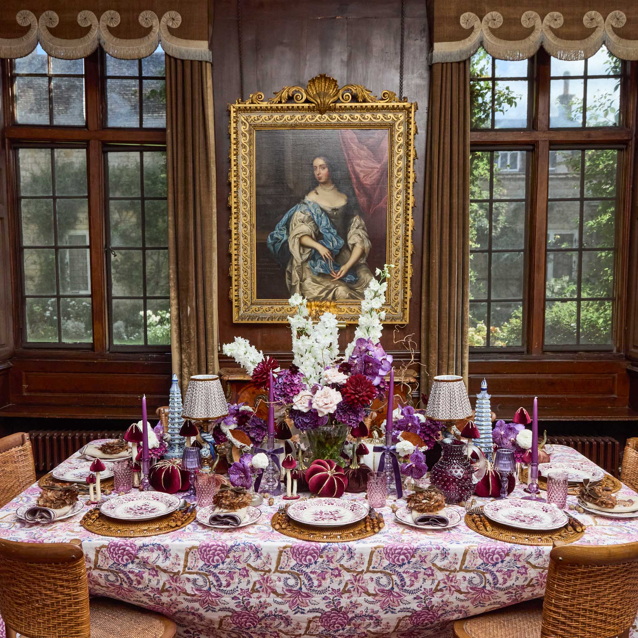 Blue Parrot Rechargeable Lamp with Chocolate Lotus Shade (18cm)