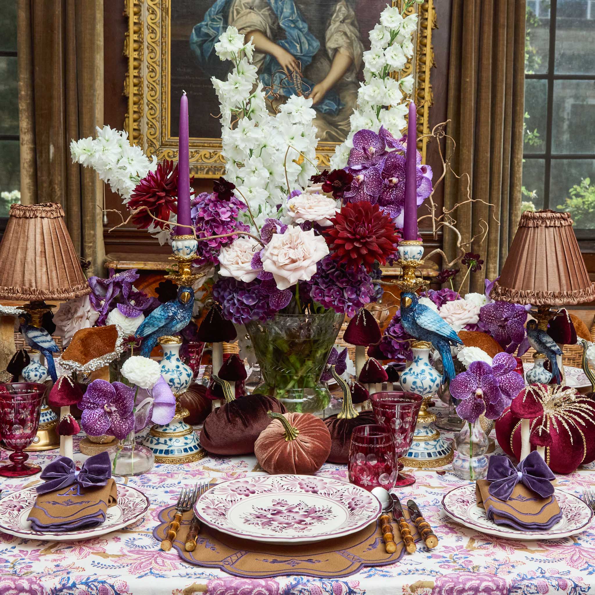 Brown Velvet Pumpkin Family