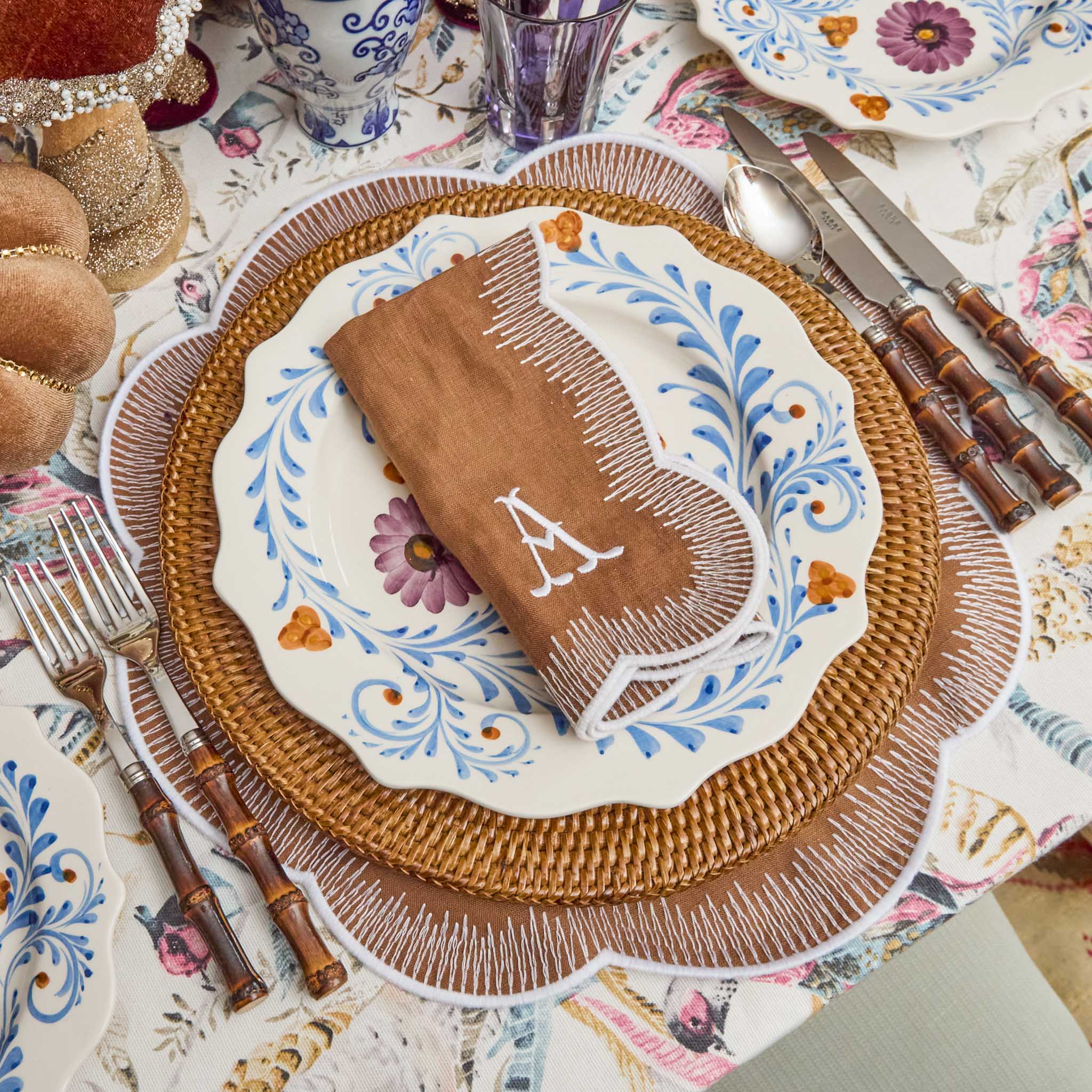 Alathea Caramel Linen Placemats & Napkins (Set of 4)