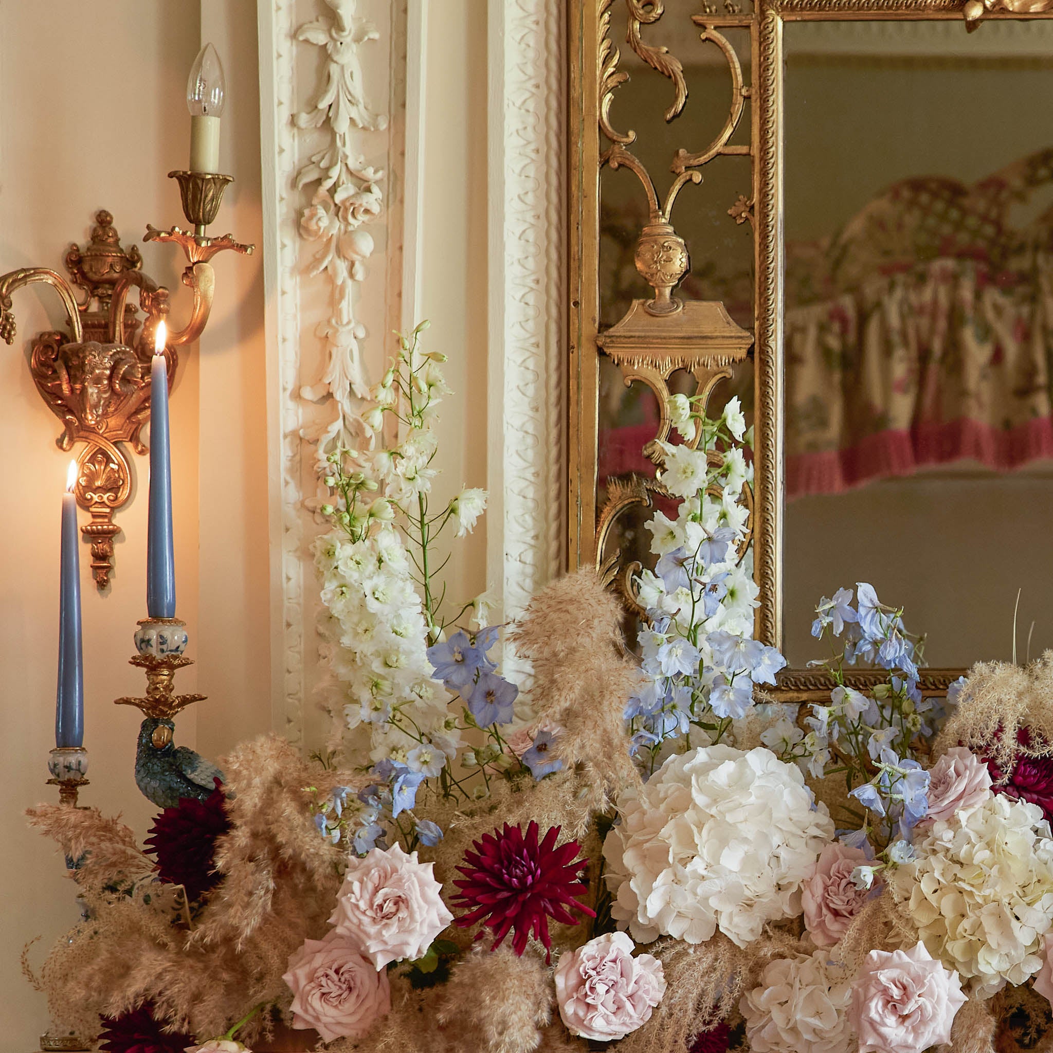 Small Blue Parrot Candle Holder (Pair)