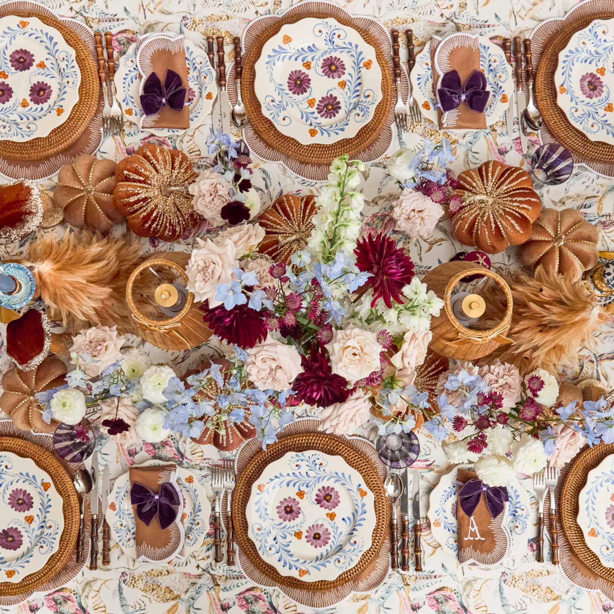 Damson Flowers Dinner Plates (Set of 4)