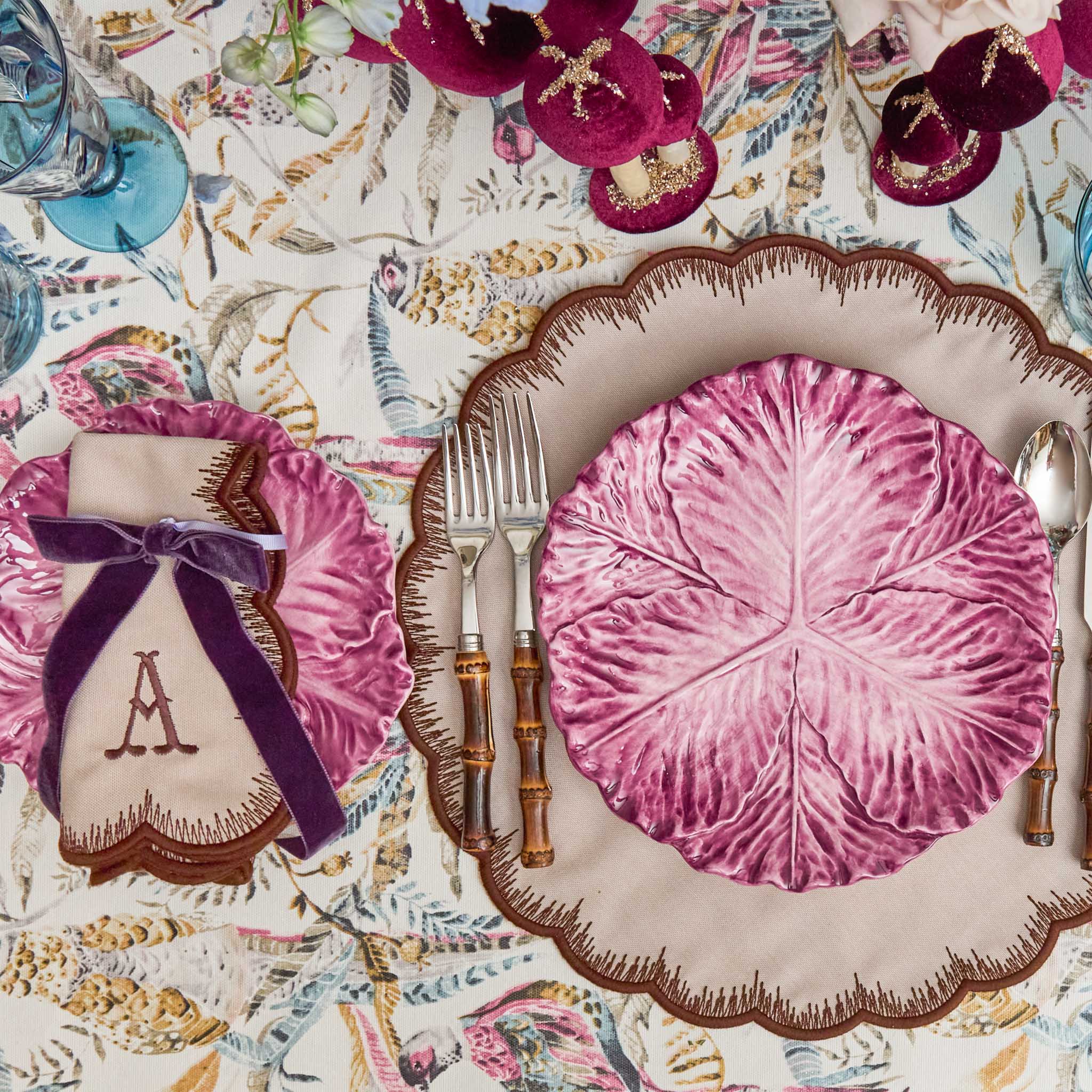 Isabella Taupe & Chocolate Placemats & Napkins (Set of 4)