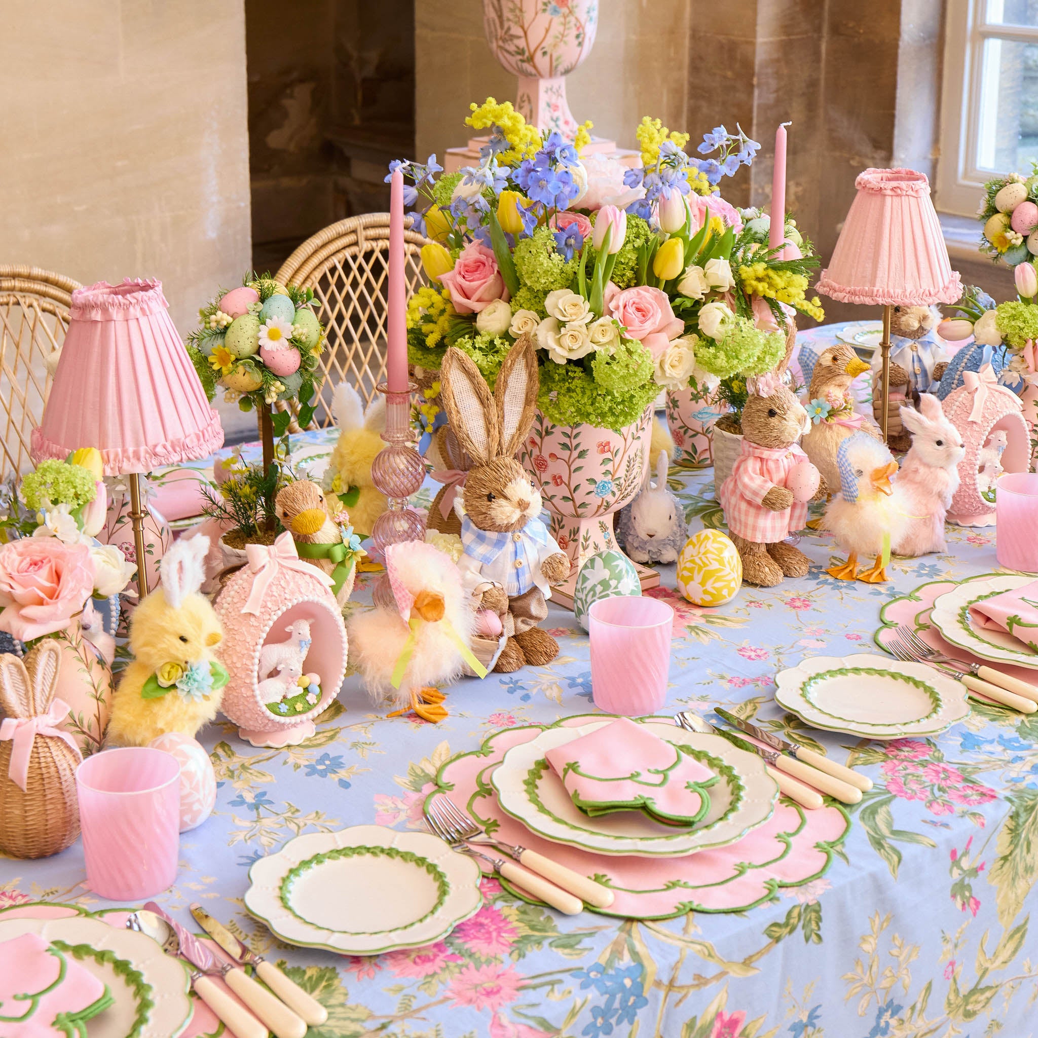 Pink Chinoiserie Tole Vases (Set of 3)