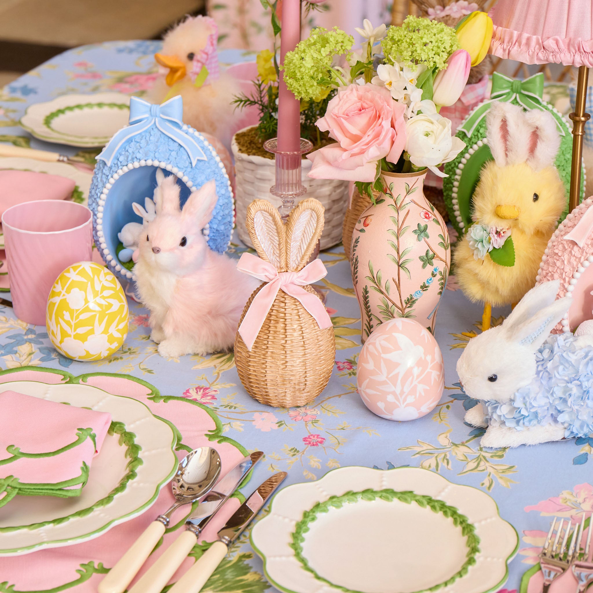 Rattan Eggs with Bunny Ears (Pair)