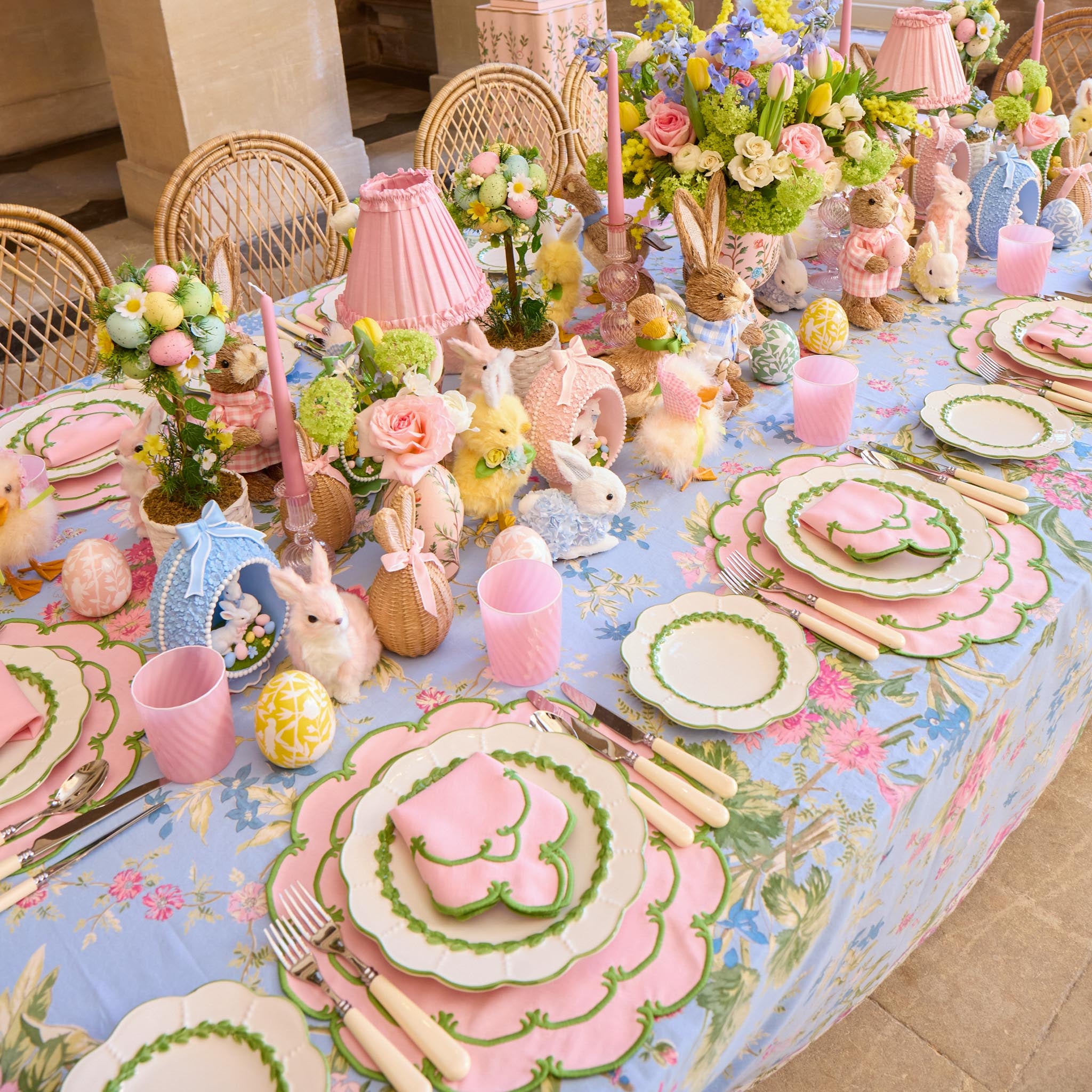 Amanda Pink & Green Placemats (Set of 4)