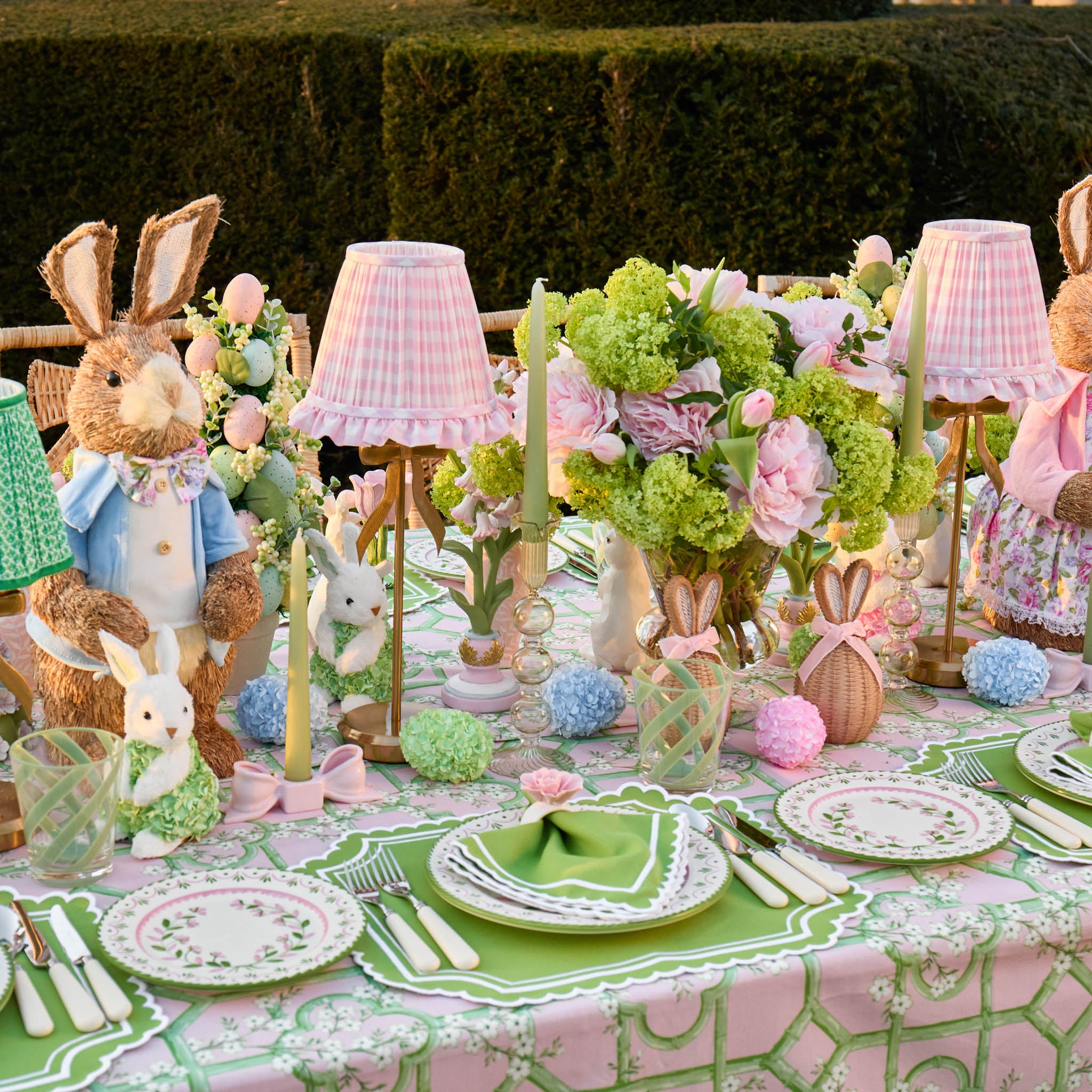 Tall Marilyn Bow Rechargeable Lamp with Pink Gingham Shade (18cm)