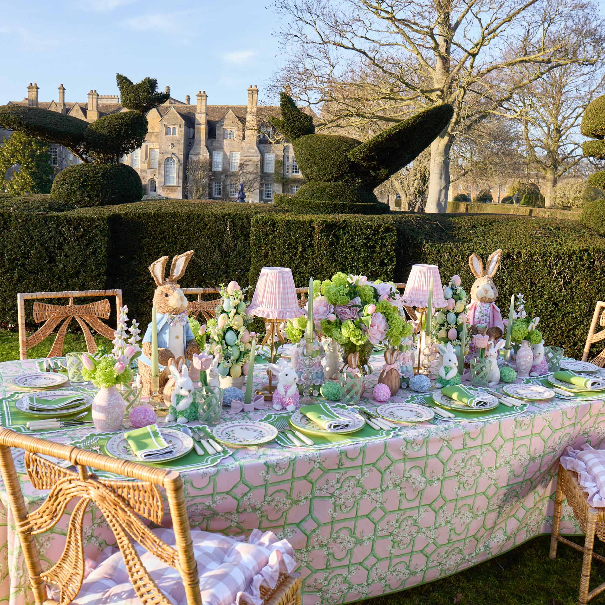 Petal Pink Ceramic Bow Candle Holders (Pair)