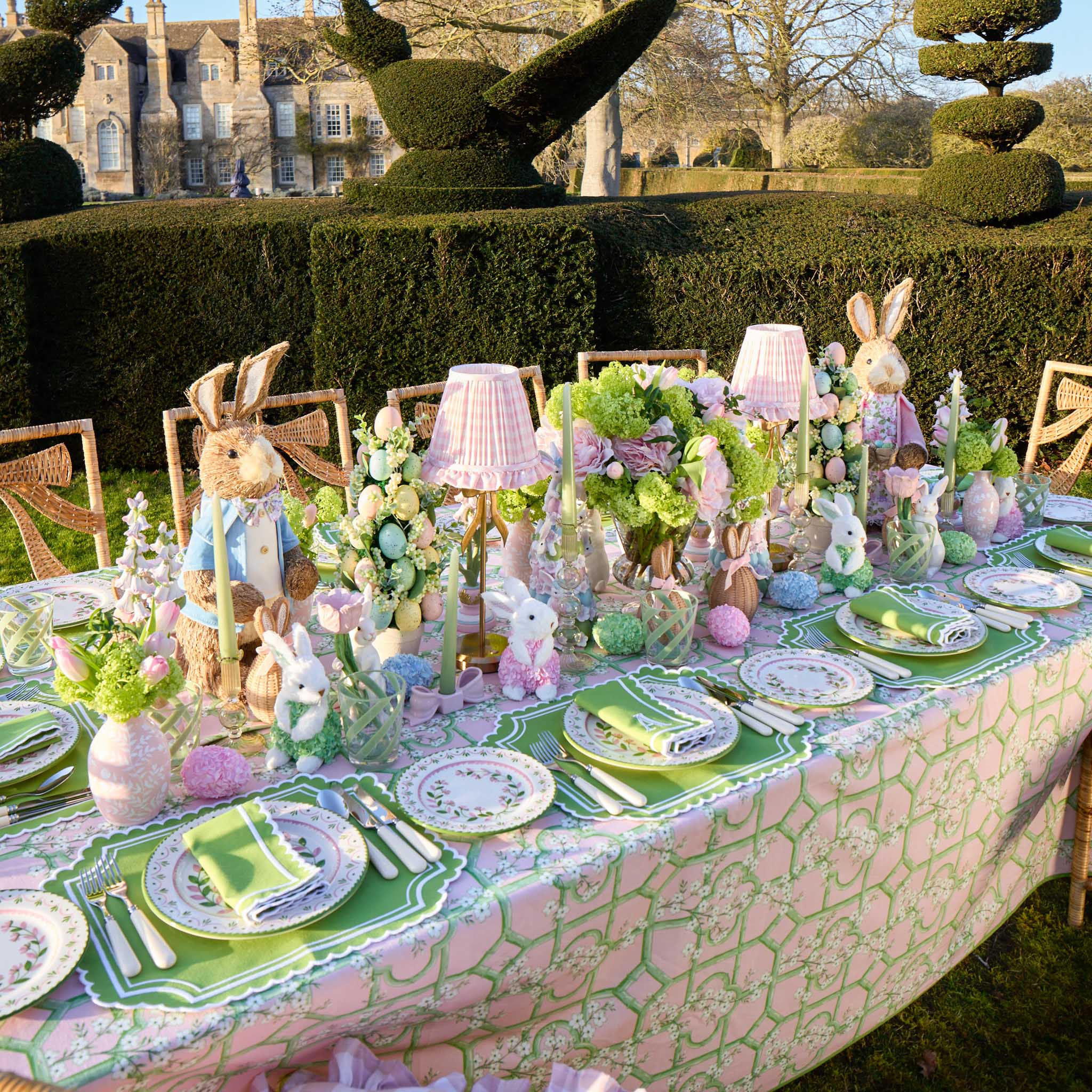 Petal Pink Ceramic Bow Candle Holders (Pair)