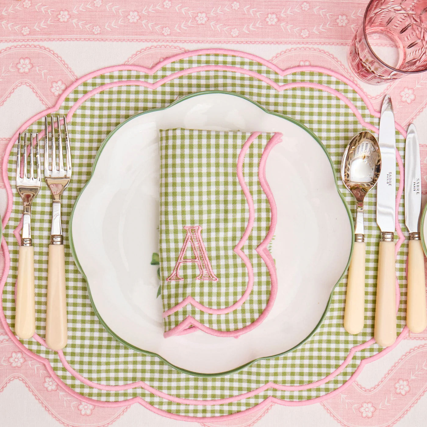 Eloise Green & Pink Gingham Placemats (Set of 4)
