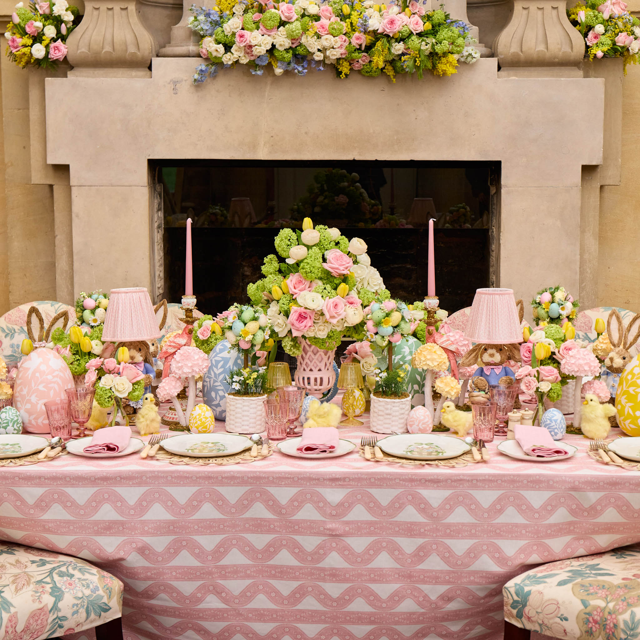 Bunnies in Basket Dinner Plate