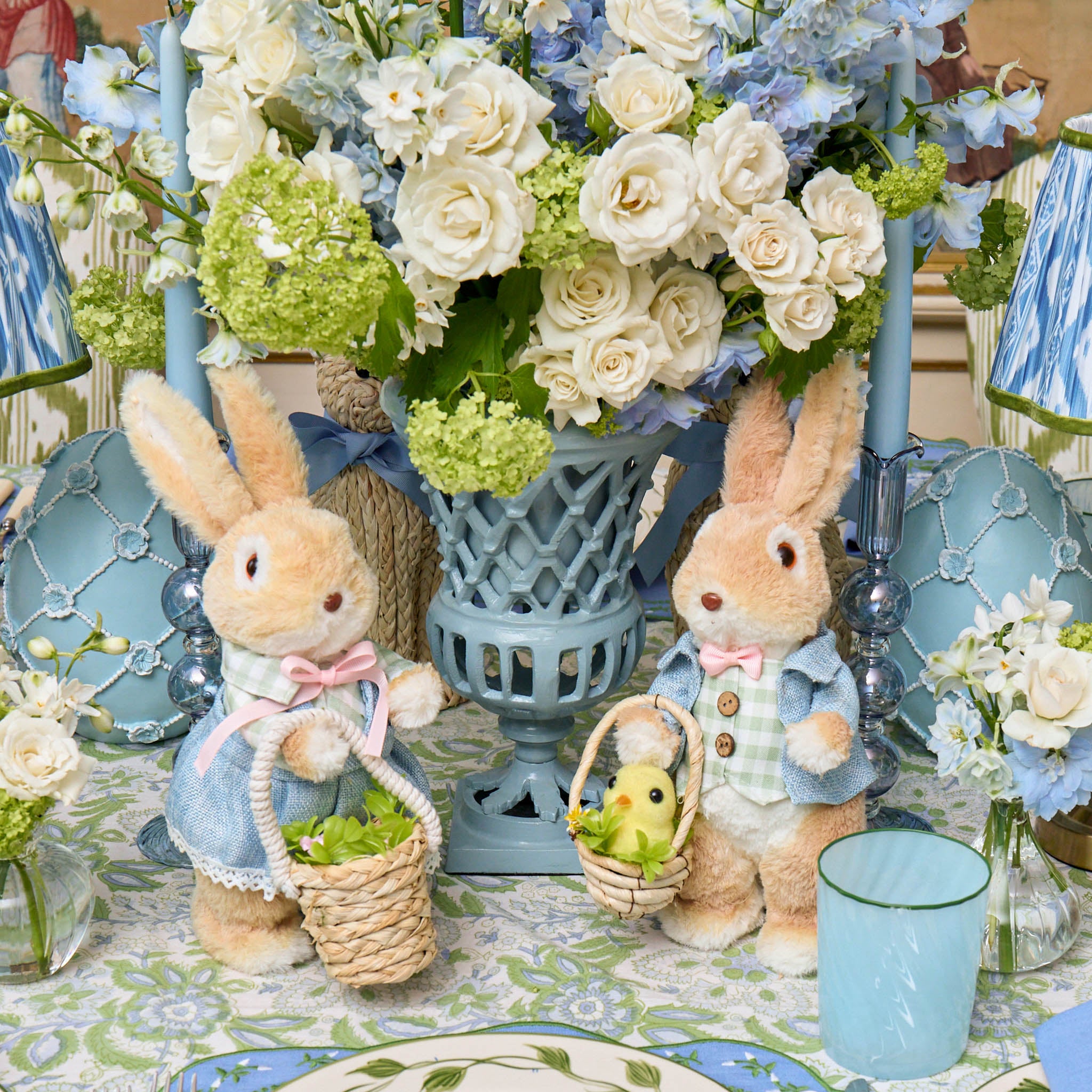 Mr. & Mrs. Rabbit in Blue (Pair)