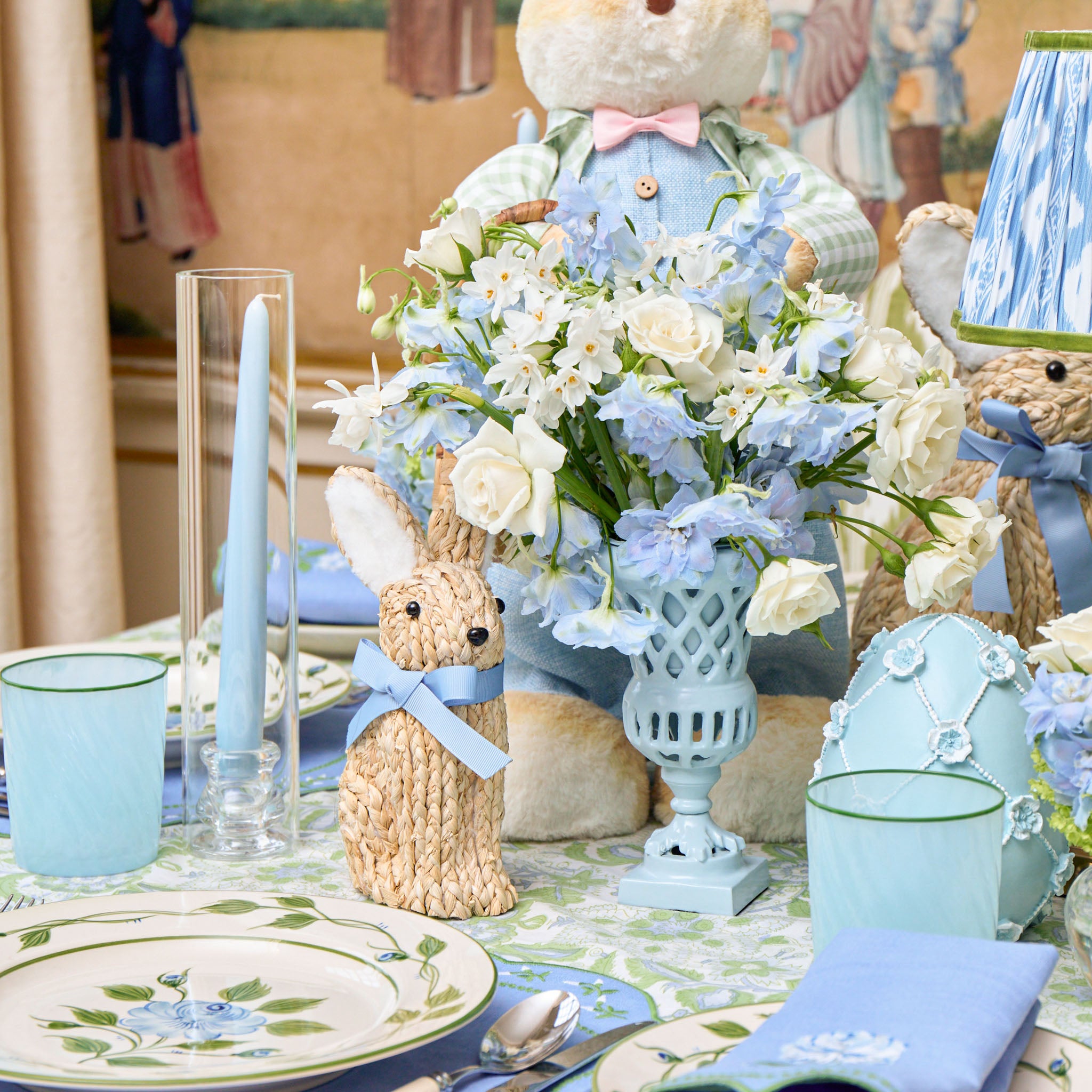 Mini Adelaide Soft Blue Lattice Urn Vase