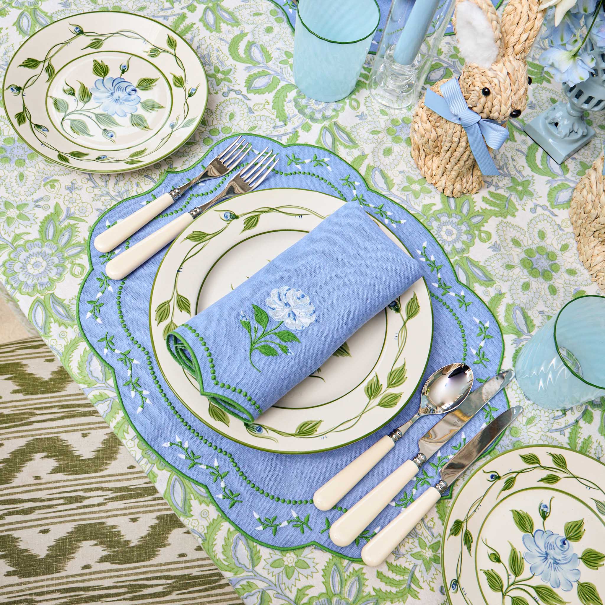 Green & Blue Cosima Tablecloth