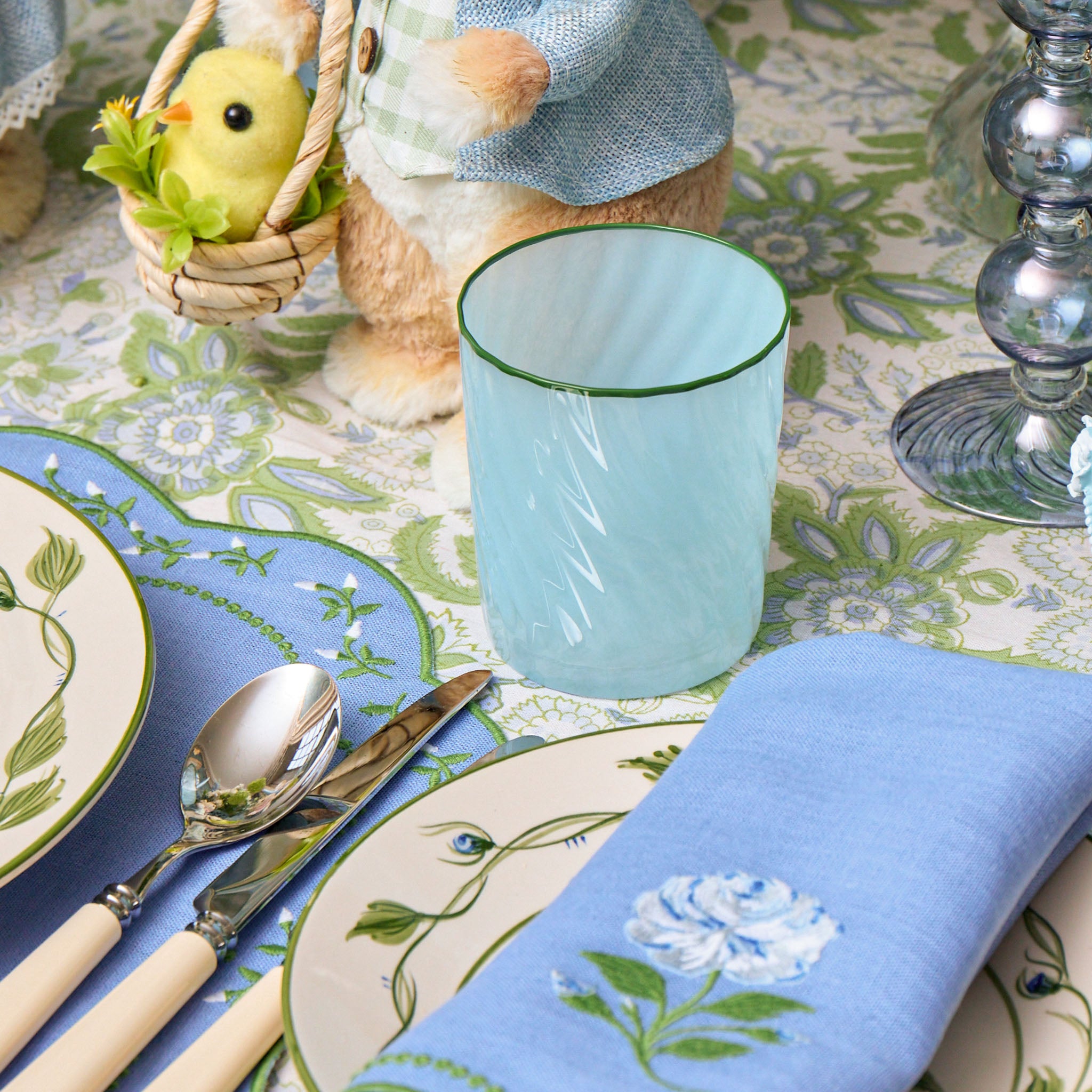 Blue Swirl Water Glasses (Set of 4)