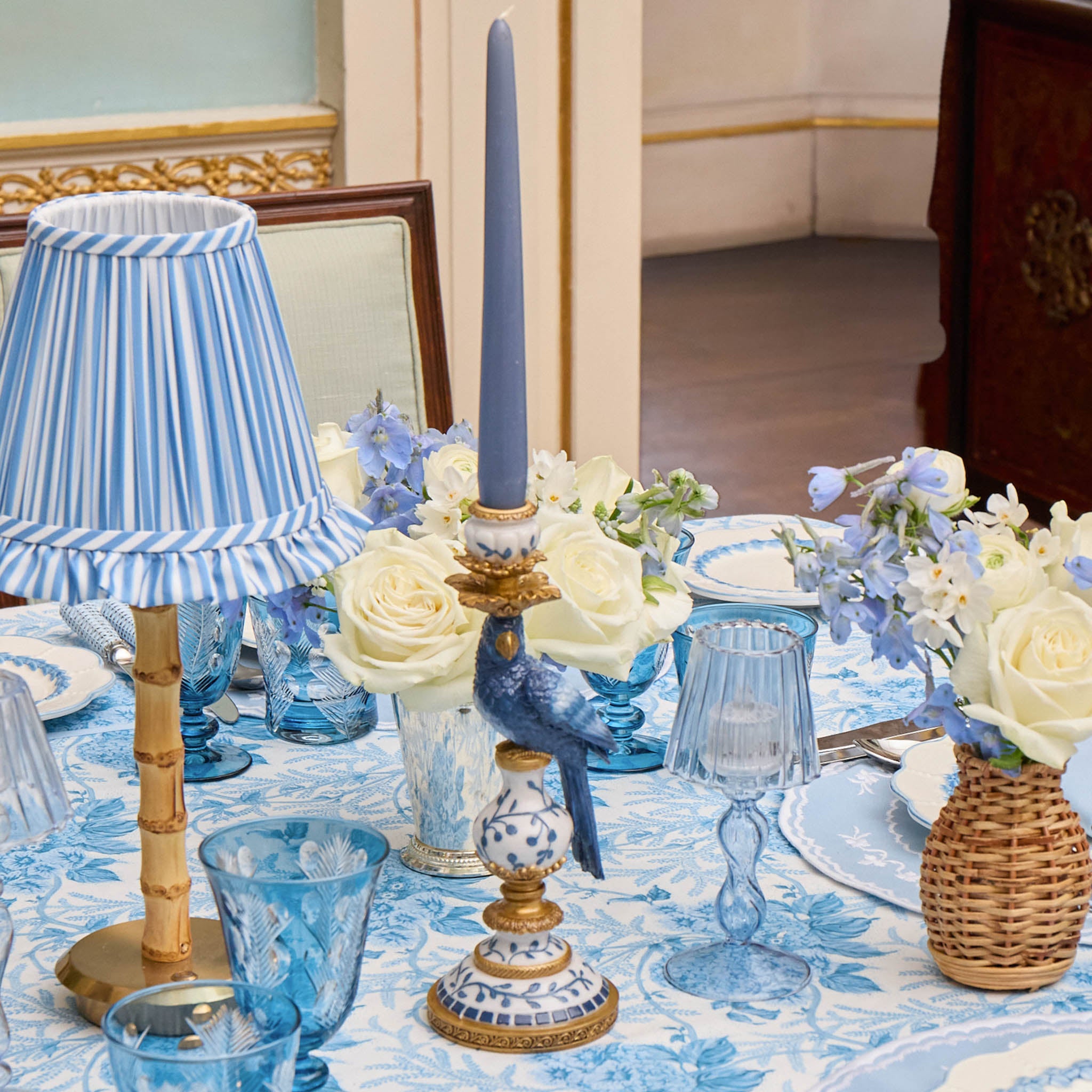 Dusty Blue Candles (Set of 8)