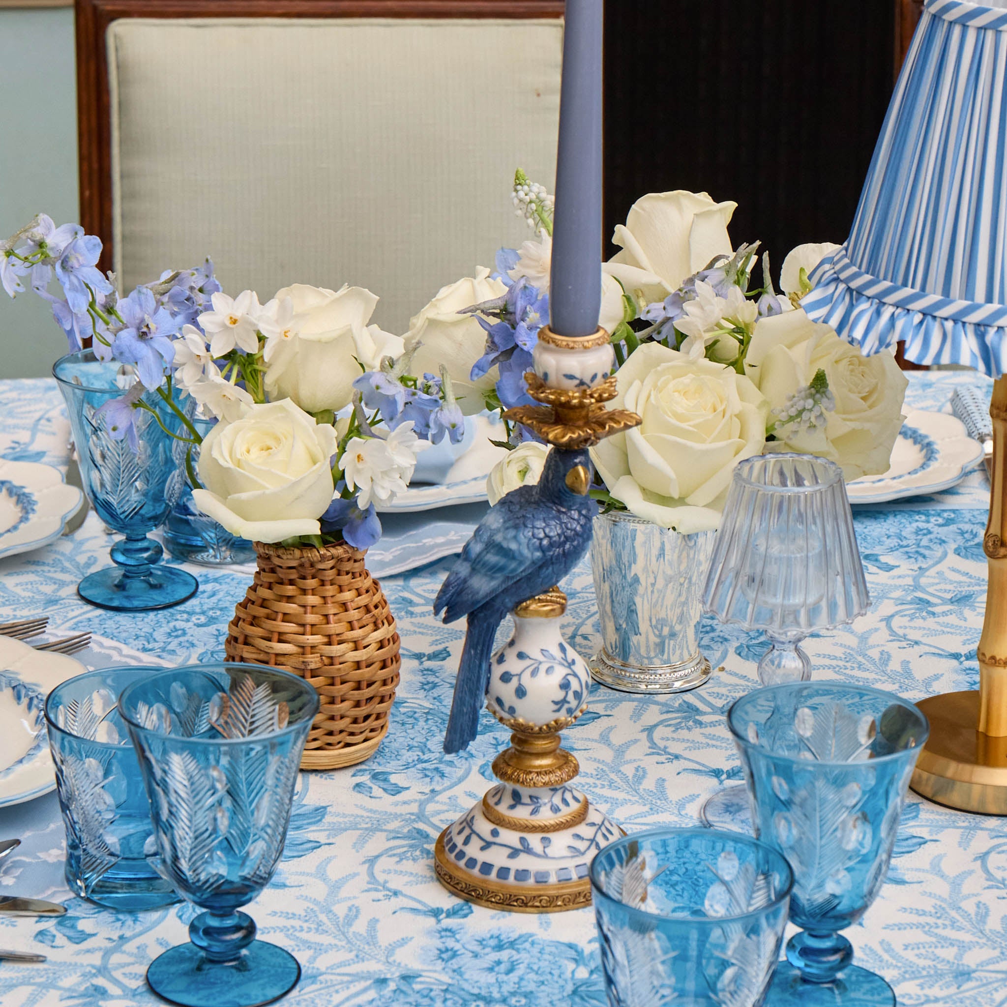 Dusty Blue Candles (Set of 8)