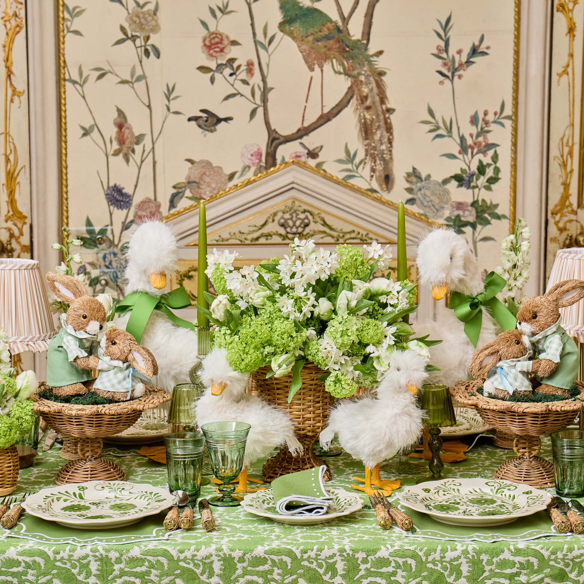 Spring Green Pheasant Tablecloth