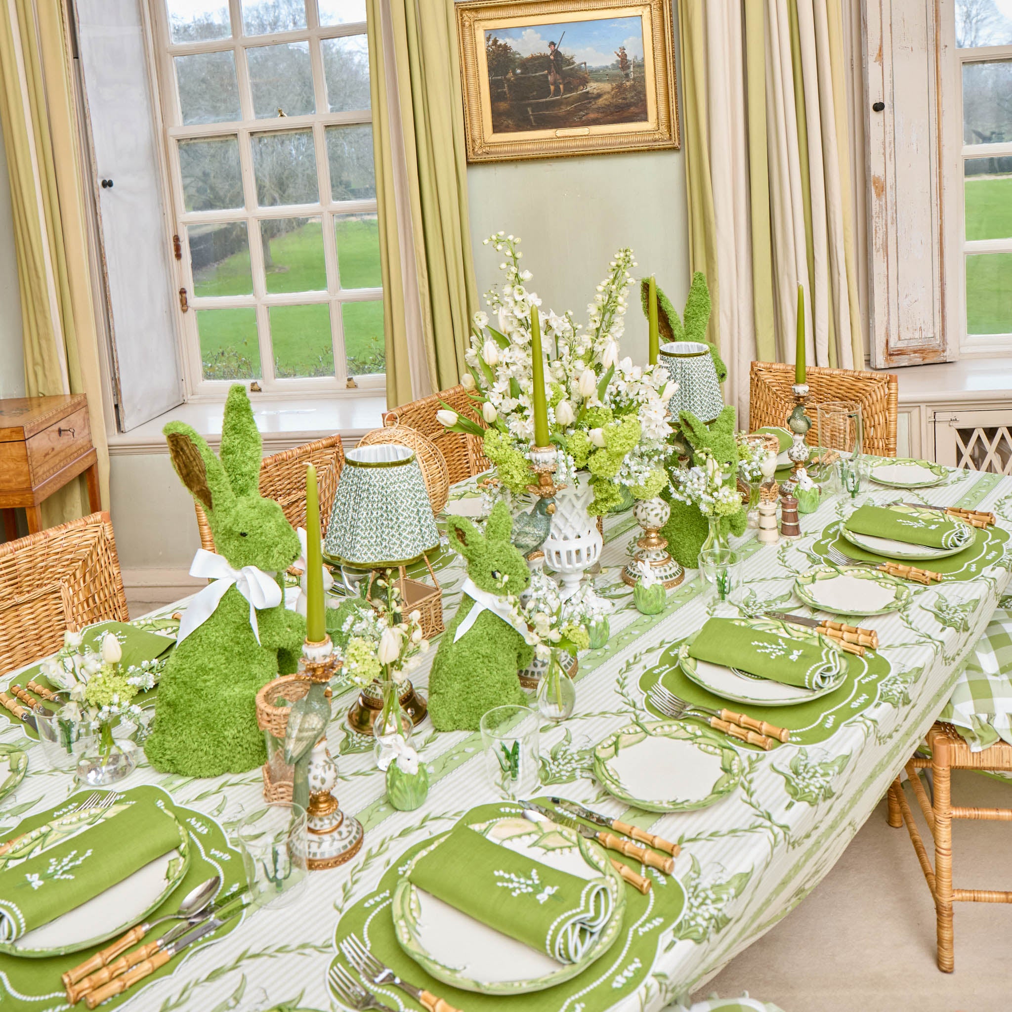 Olive Parrot Rechargeable Lamp with Olive Lotus Shade (18cm)