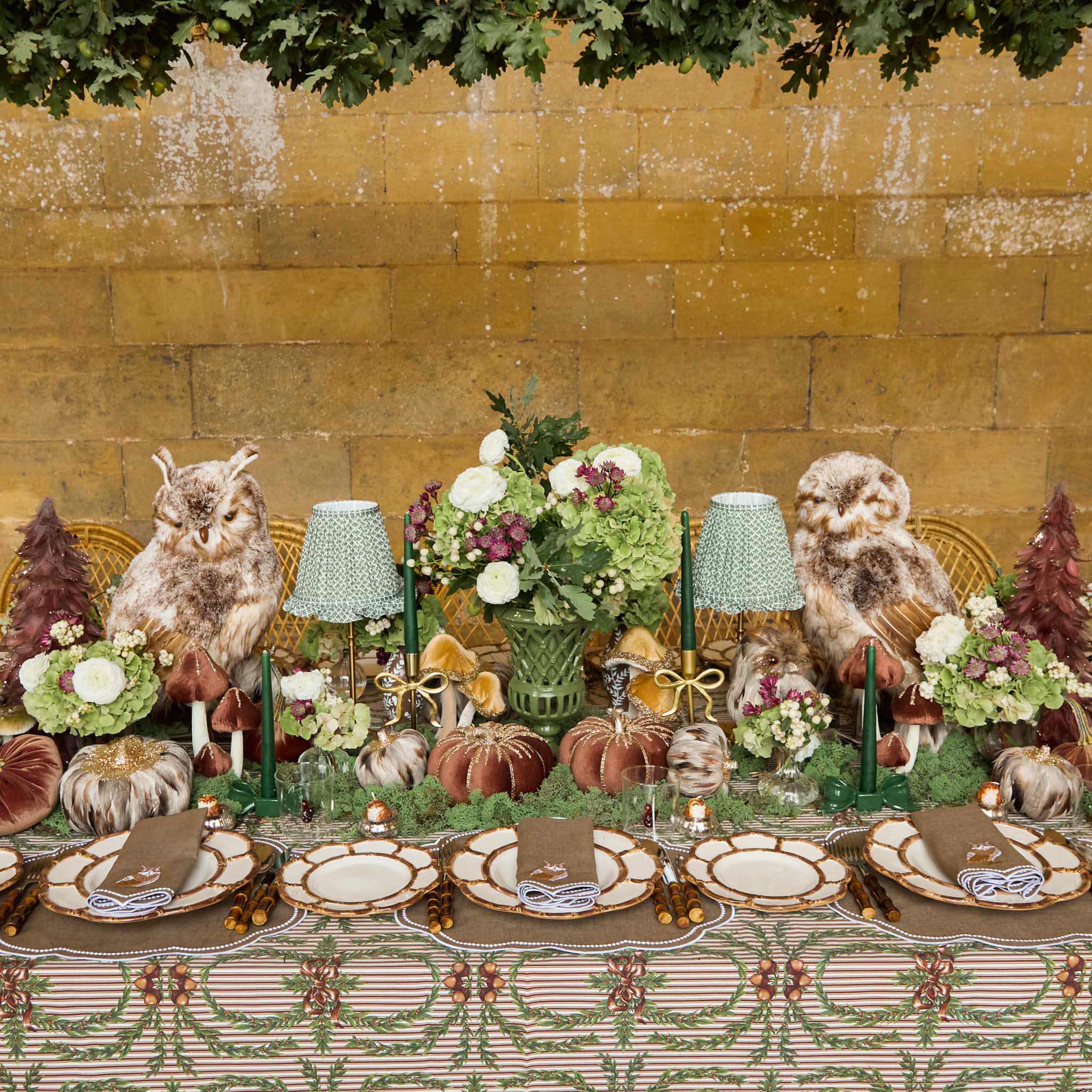 Olive Lotus Ruffle Lampshade (18cm)