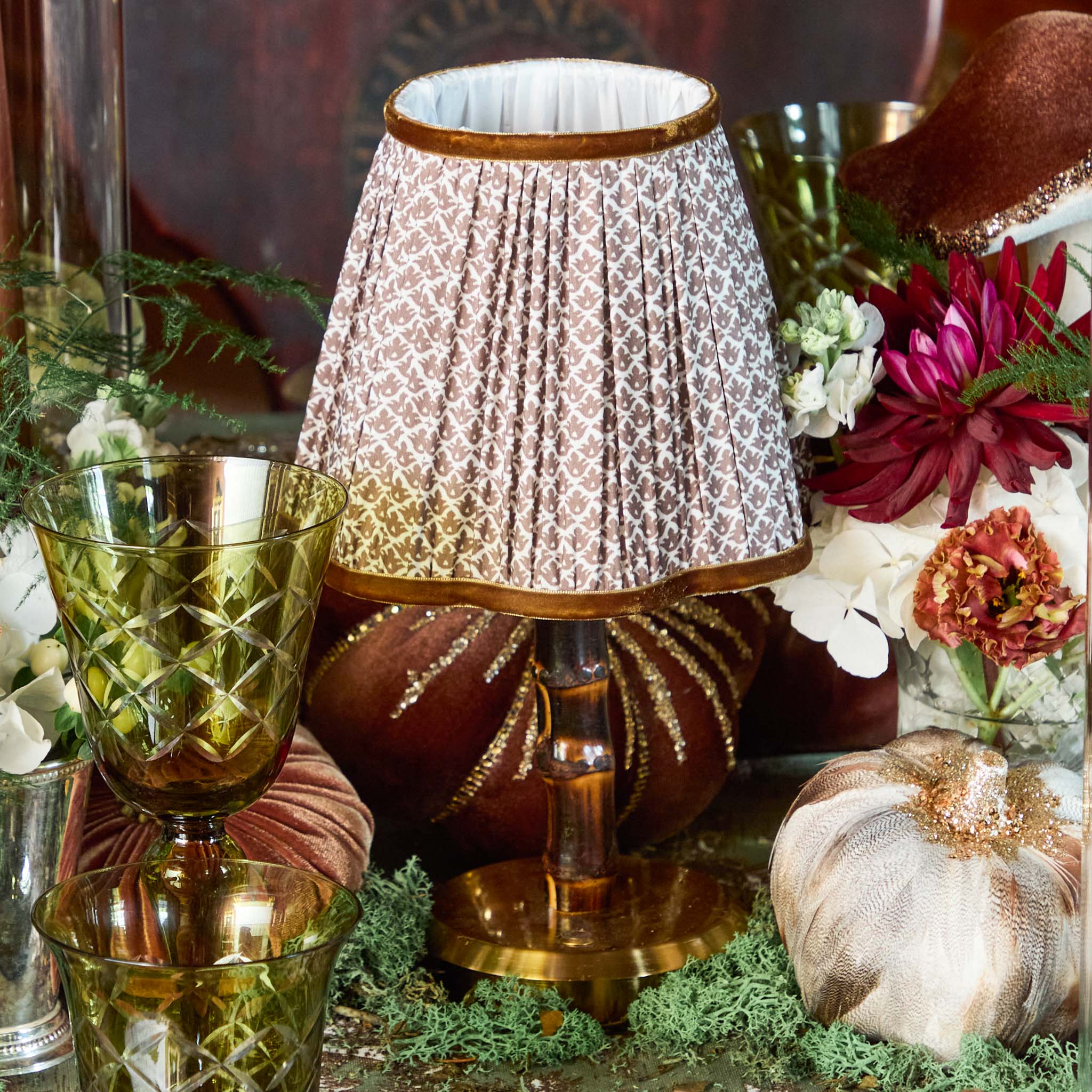 Chocolate Lotus Lampshade (18cm)