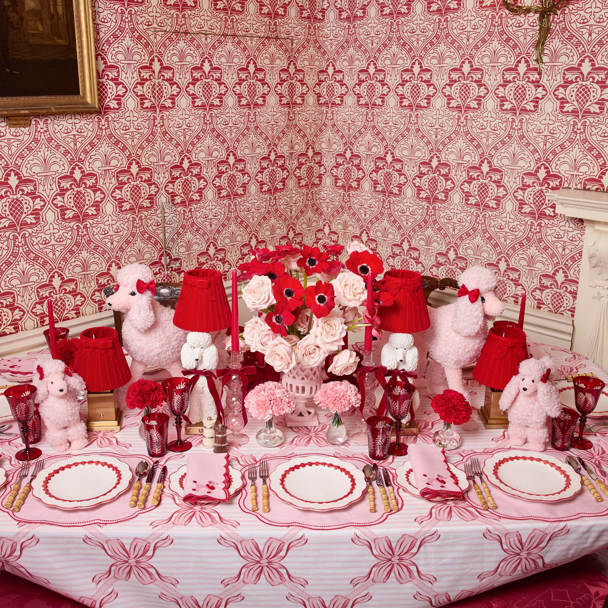 Red Ribboned Fifi Poodle Rechargeable Lamp