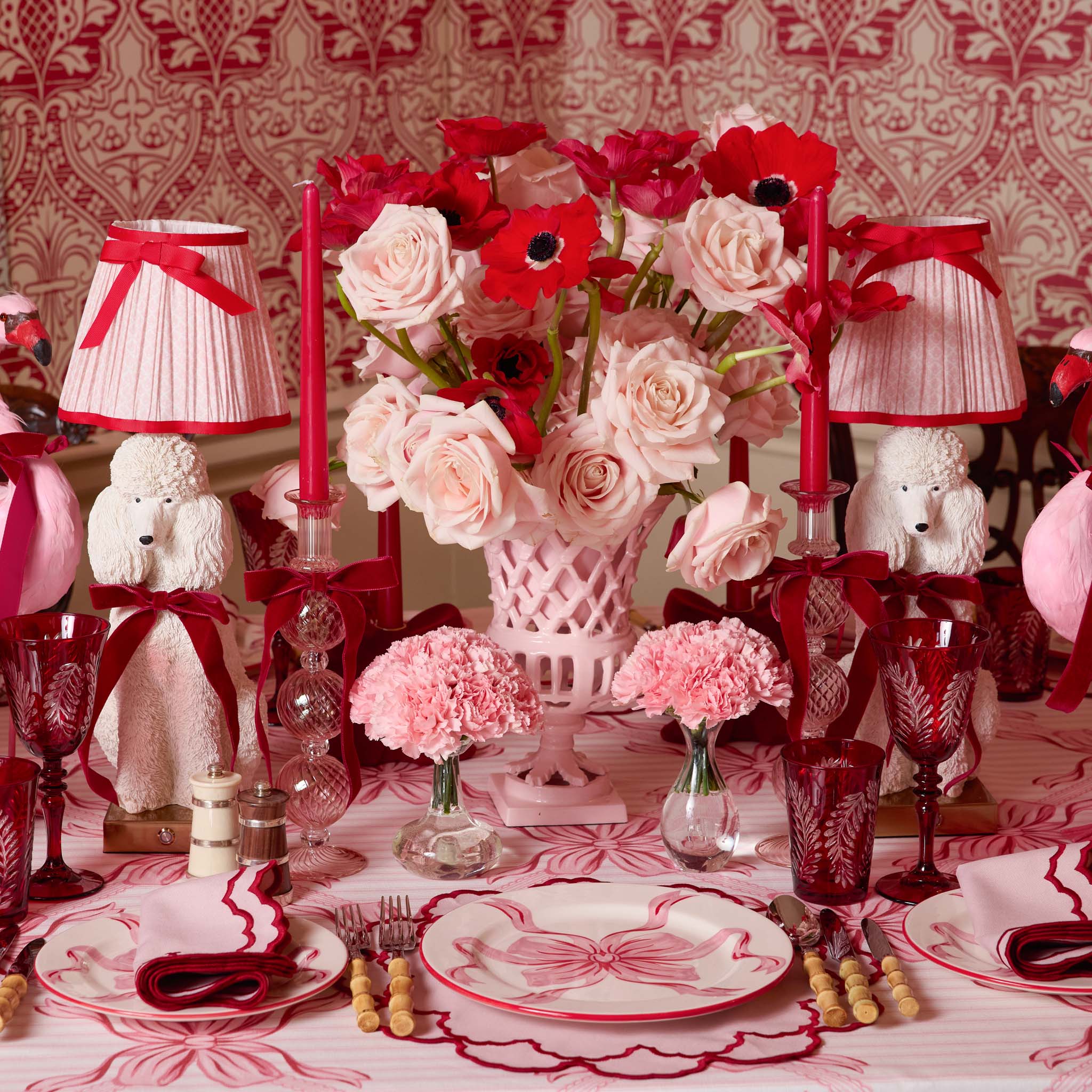 Red Ribboned Fifi Poodle Rechargeable Lamp