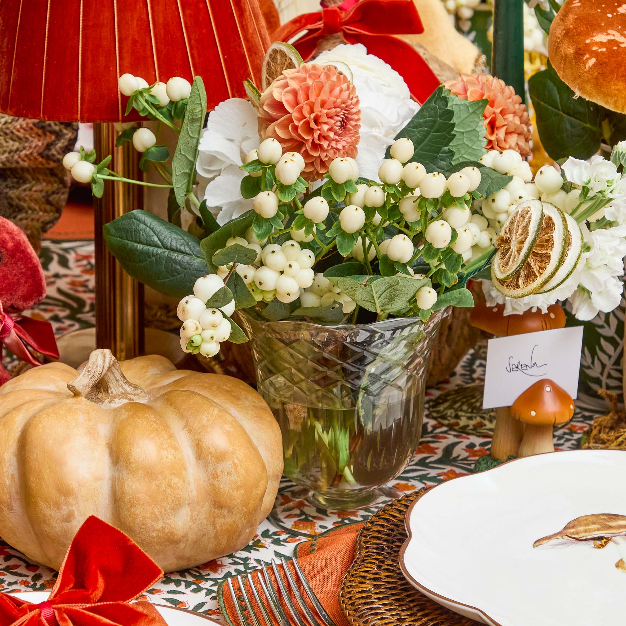 Scalloped Engraved Glass Vase