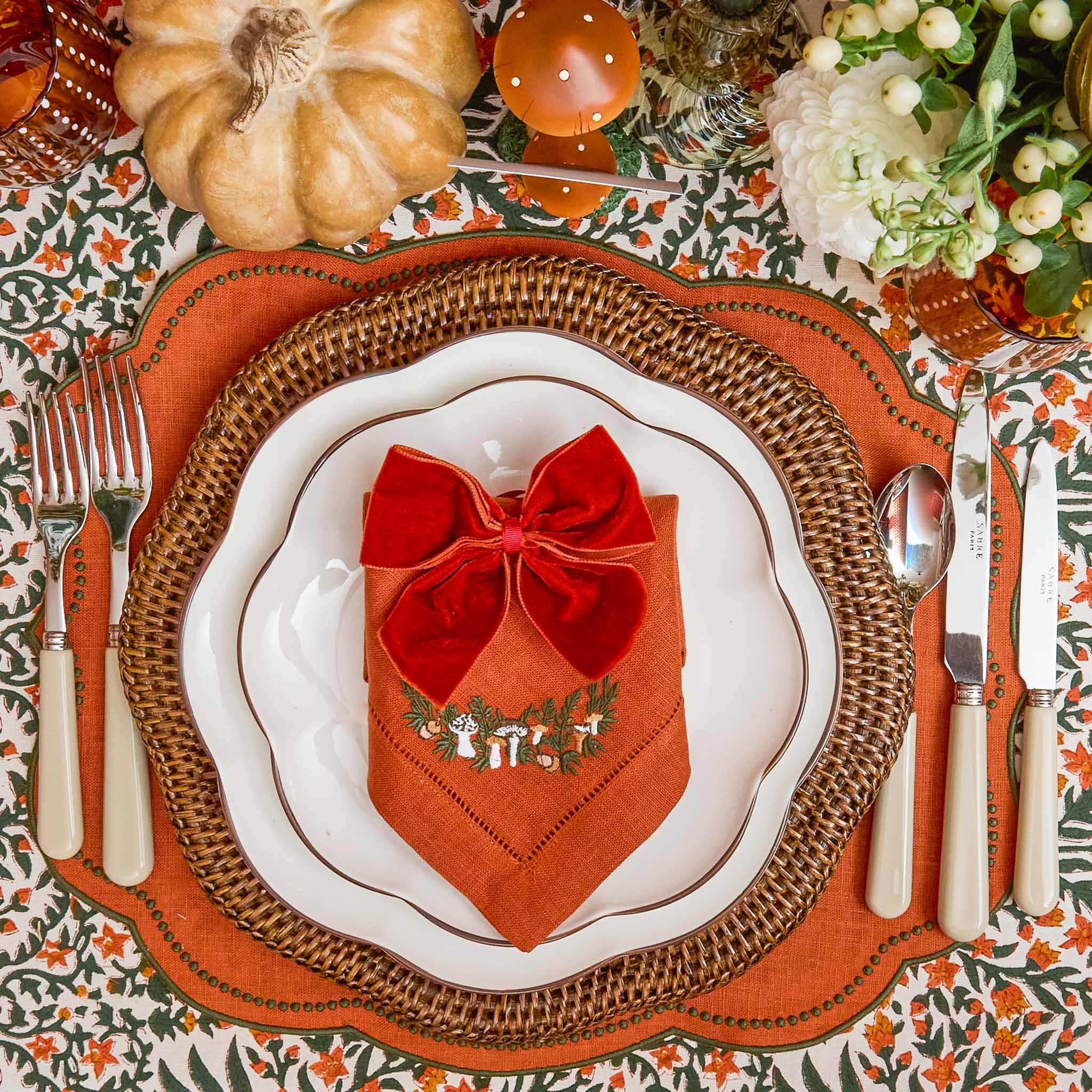 Burnt Orange Napkin Bows (Set of 4)