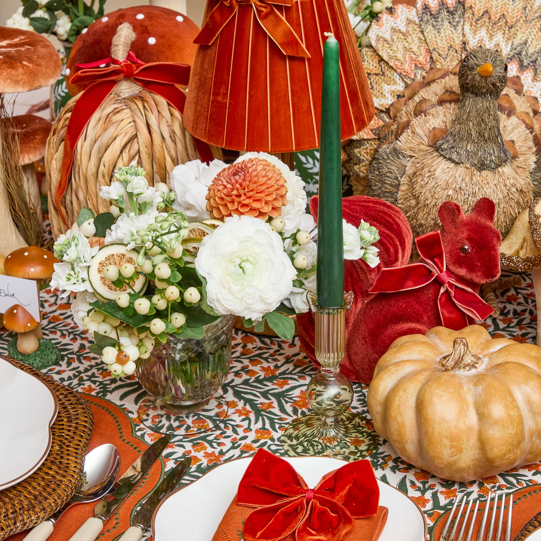 Small Eden Green Candle Holders (Pair)