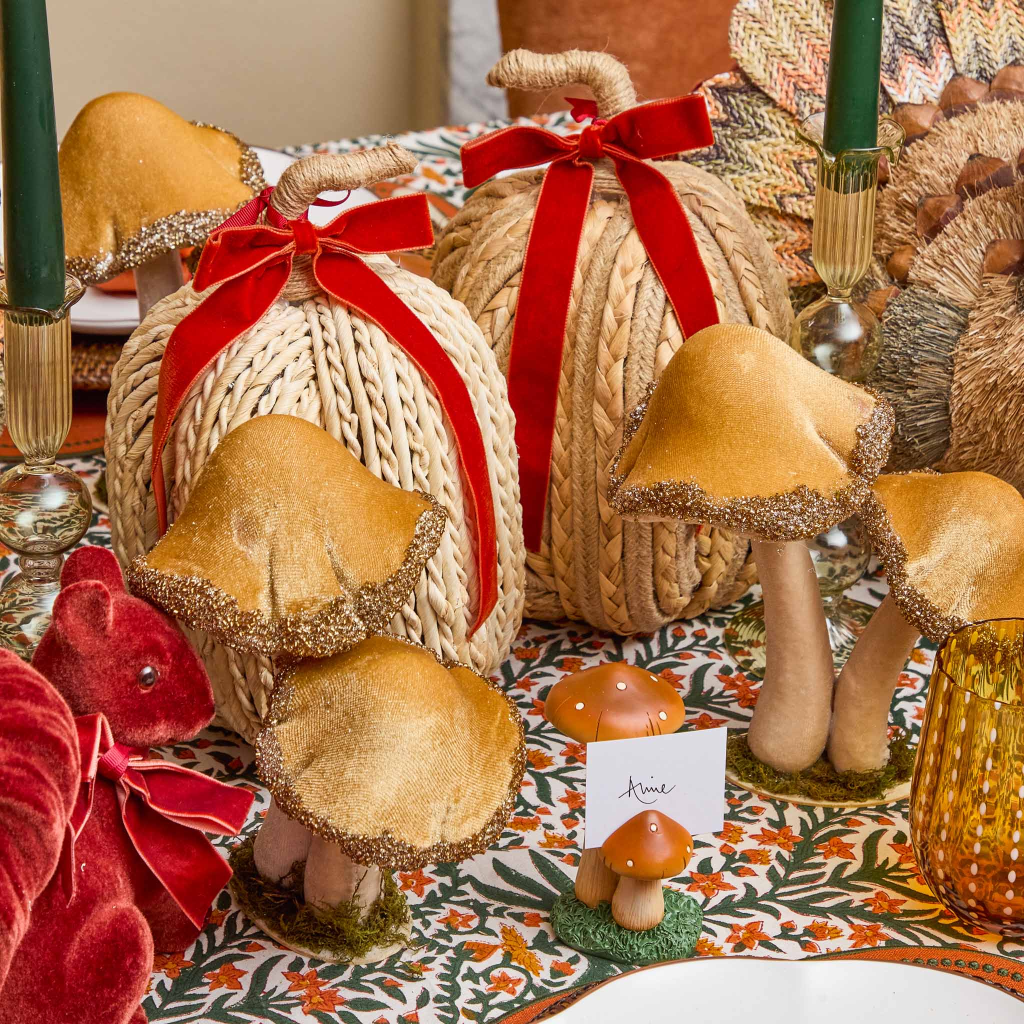 Burnt Orange Velvet Bows (Set of 4) - 20cm