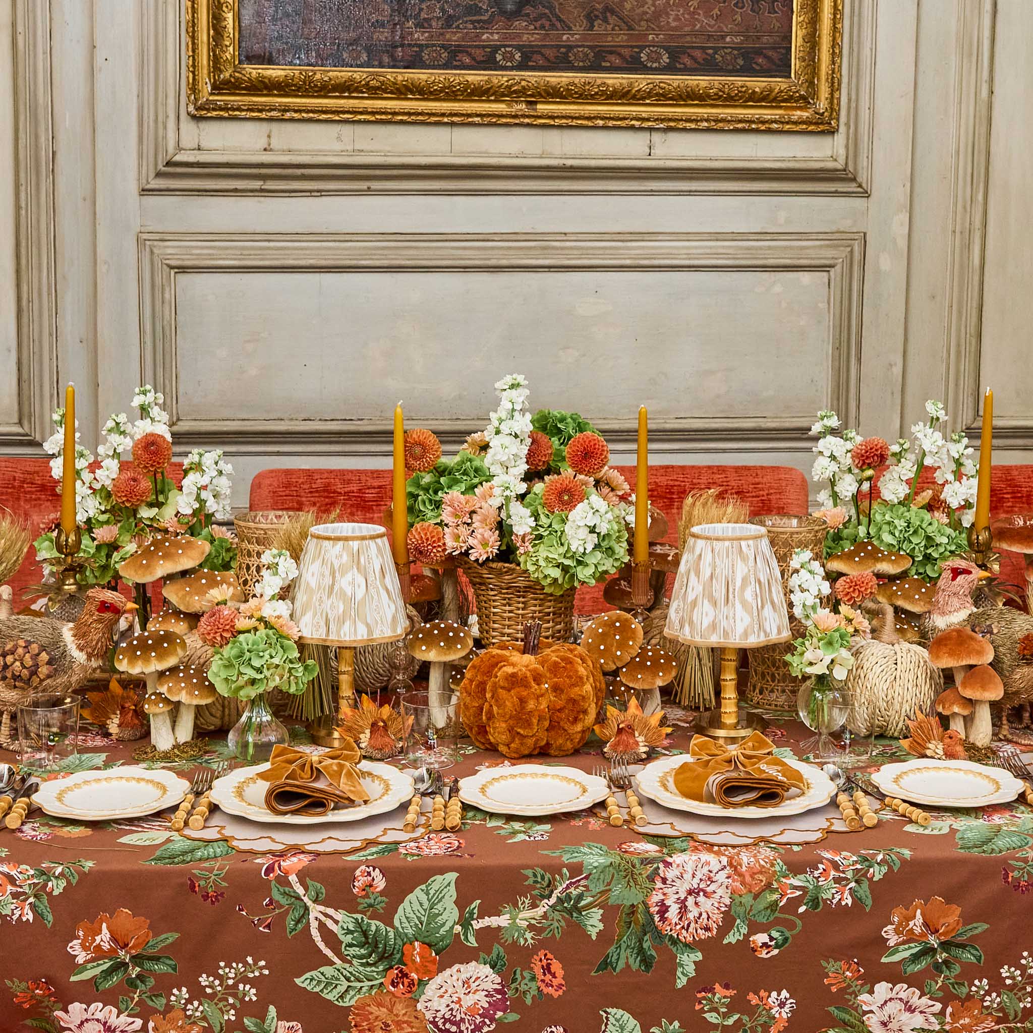 Lily Taupe & Mustard Placemats (Set of 4)