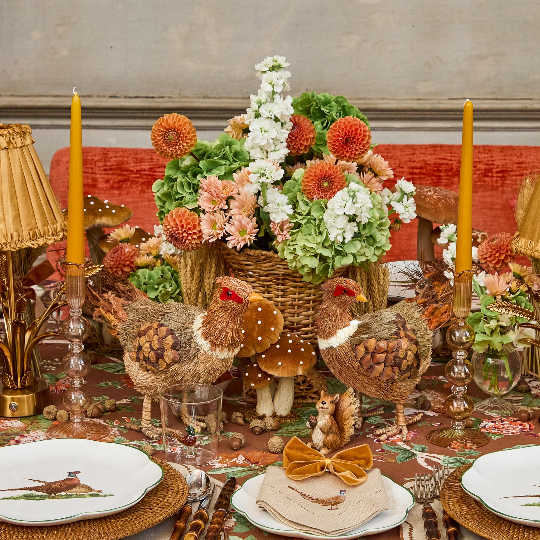 Decorative Raffia Pheasant (Pair)