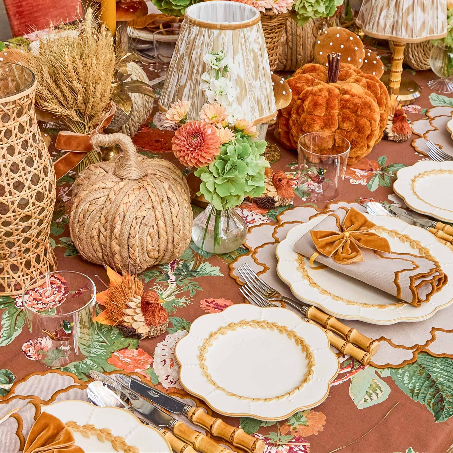 Lily Taupe & Mustard Placemats (Set of 4)