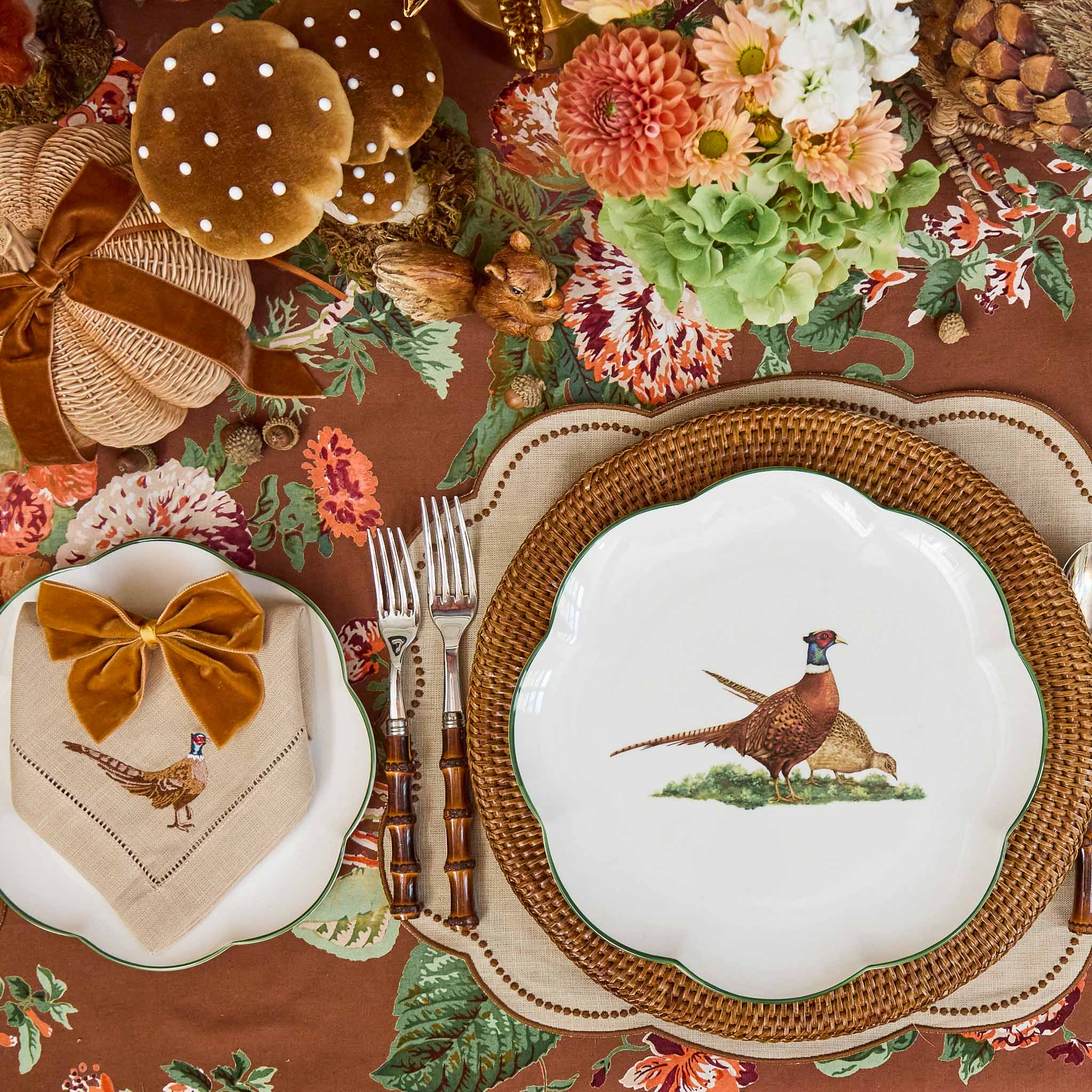 Eloise Taupe & Chocolate Linen Placemats (Set of 4)