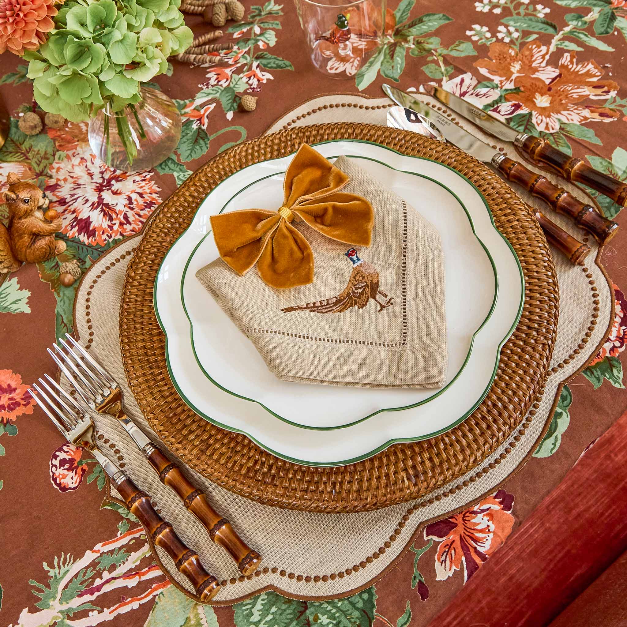 Mustard Velvet Napkin Bows (Set of 4)