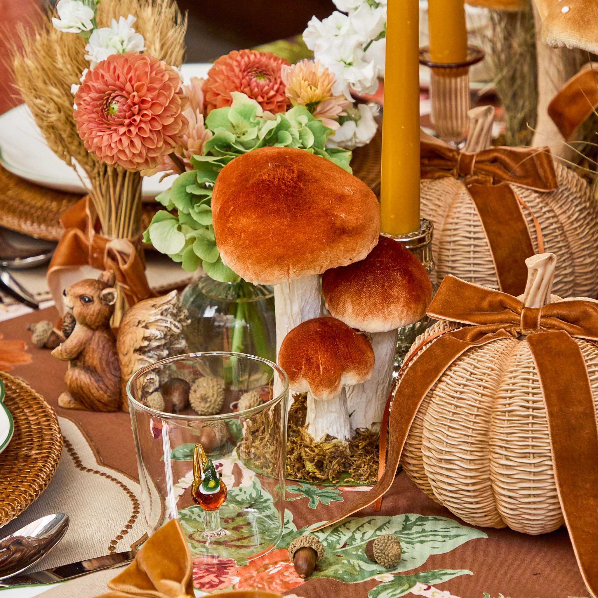 Small Orange Mushrooms (Set of 3)