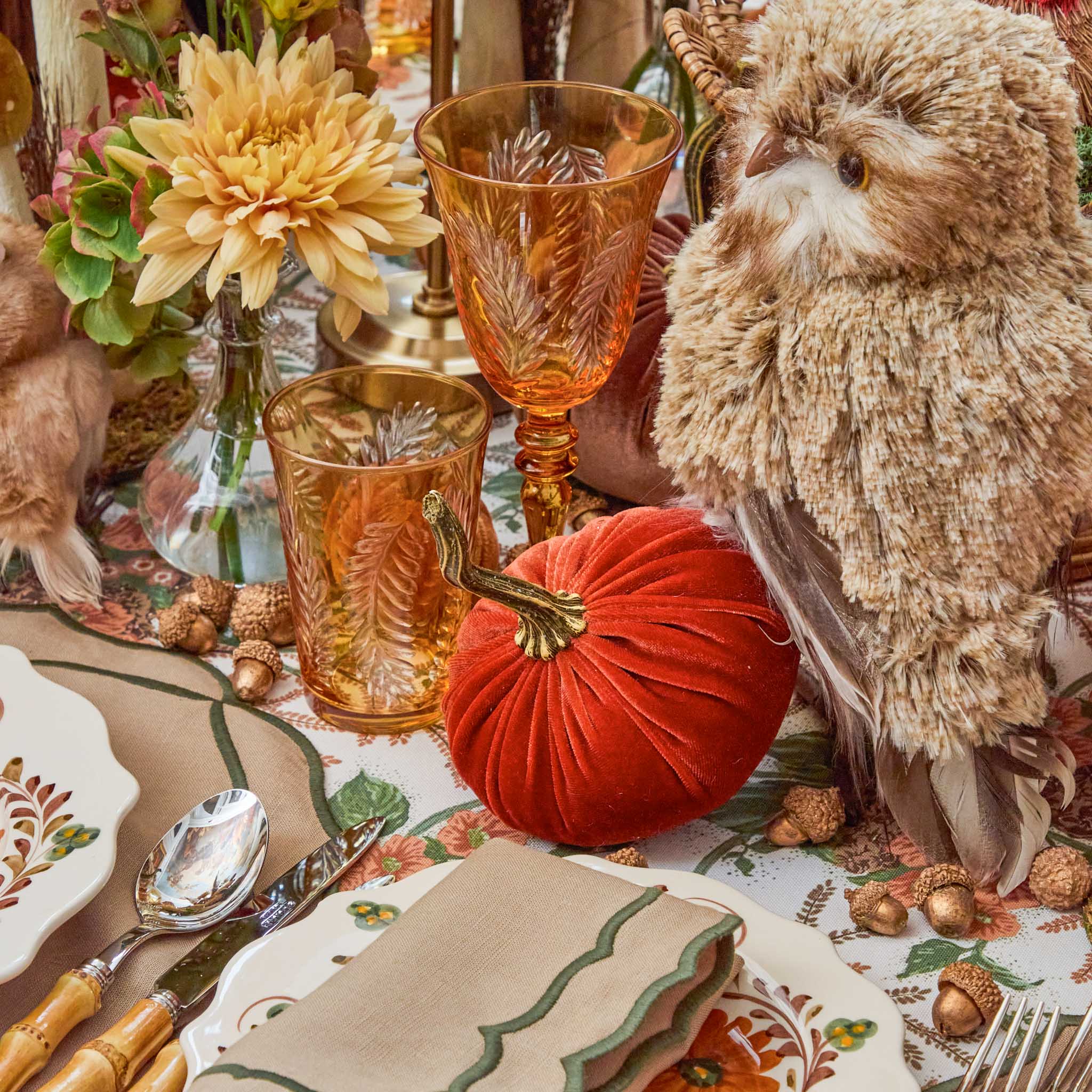 Orange Velvet Pumpkin Family