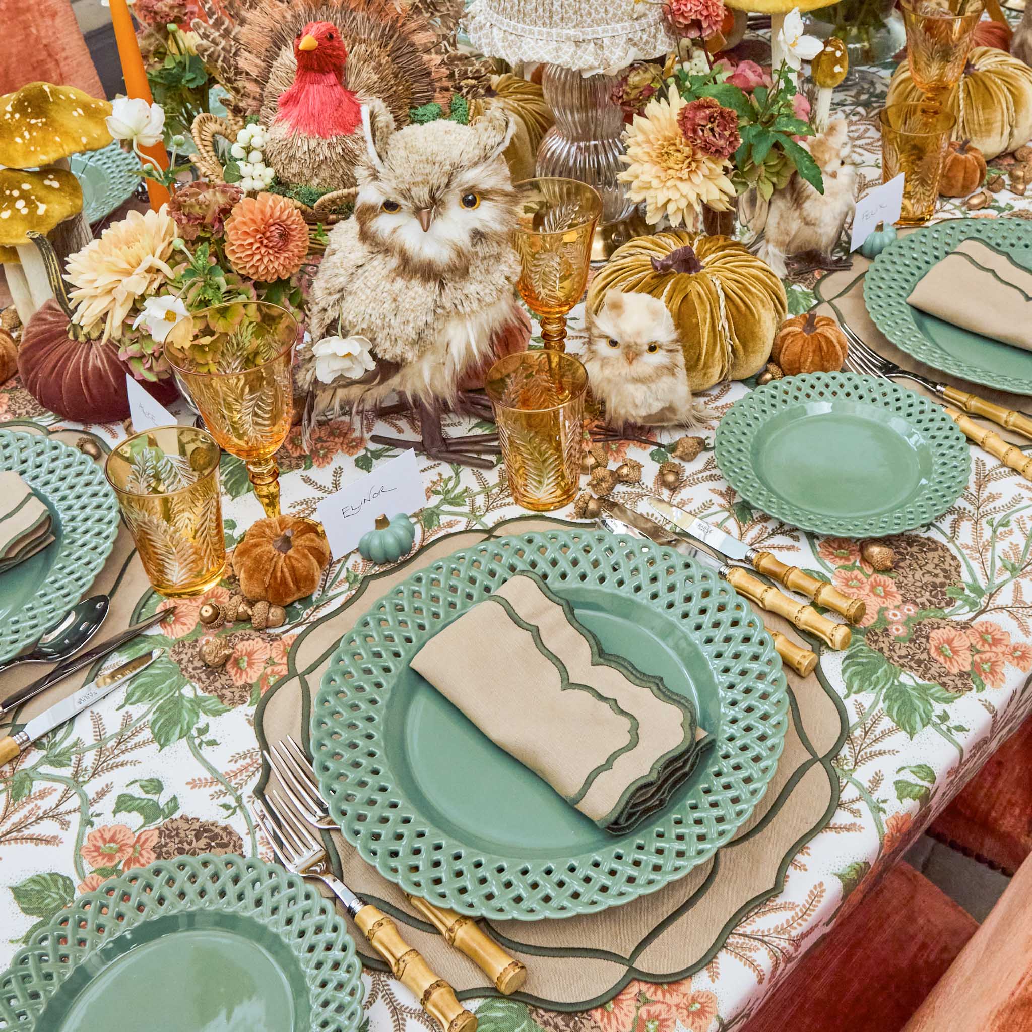 Sage Pumpkin Placecard Holders (Set of 4)